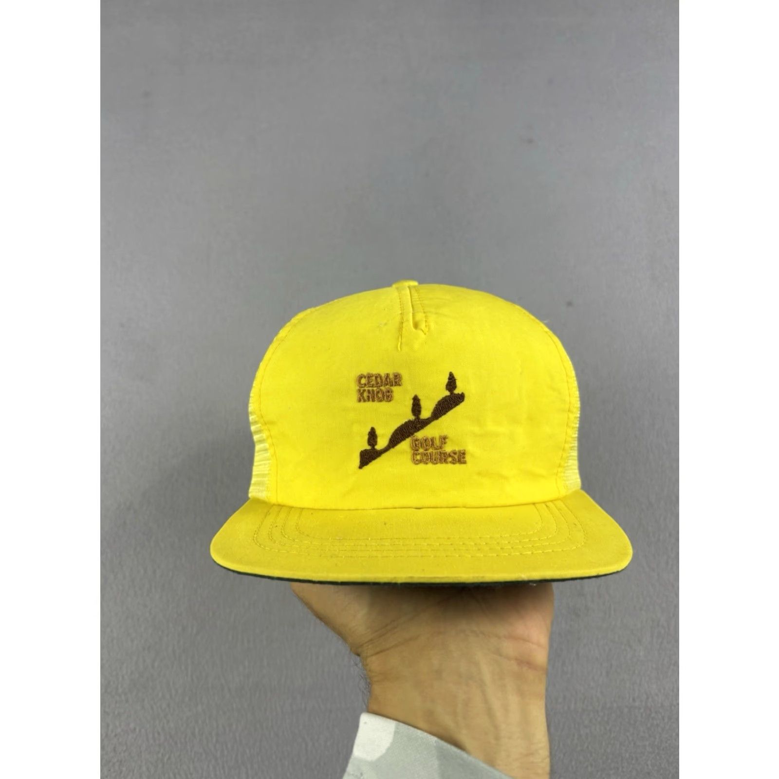 Vintage VINTAGE Cedar Knob Golf Course Hat Snapback Trucker Cap Yellow Connecticut 80s Men One Size Adjustabler Unbranded Size ONE SIZE - 2 Thumbnail