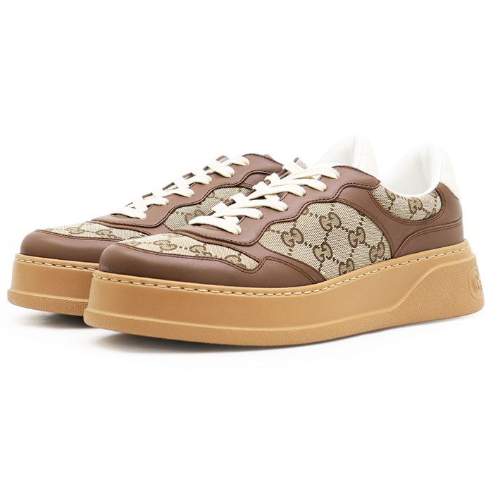 Gucci Gucci Gucci GG Canvas Leather Sneakers Leather Shoes 675840 Size ONE SIZE - 1 Thumbnail