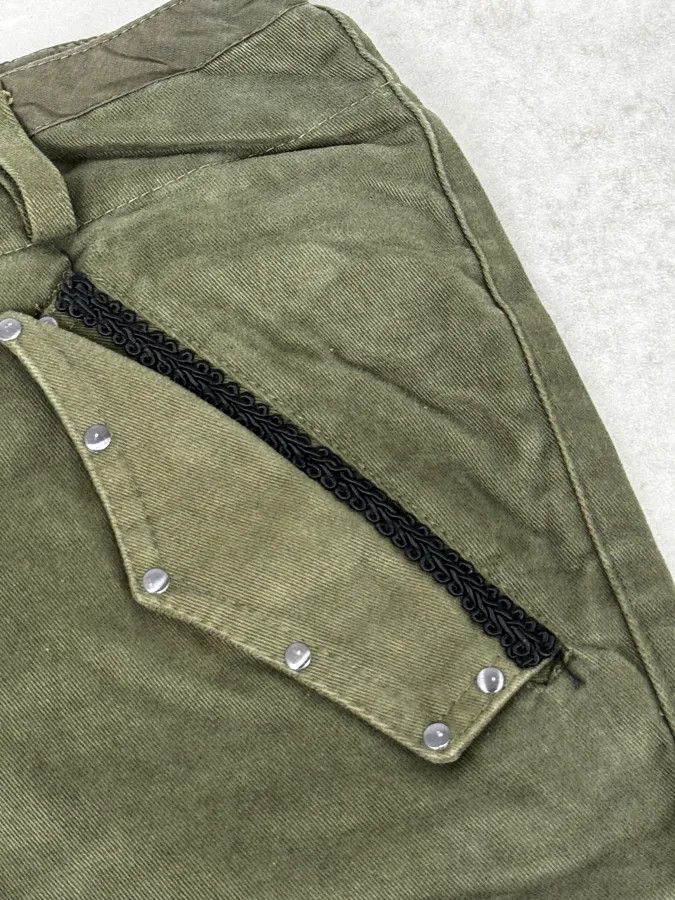Daniele Alessandrini Daniele Alessandrini Green Cross Patch Flare Pants Size US 30 / EU 46 - 9 Thumbnail