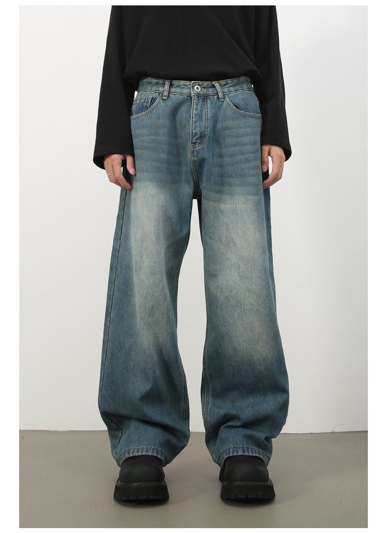 Japanese Brand × Jean Men's blue washed loose all-match straight jeans Size US 32 / EU 48 - 1 Thumbnail