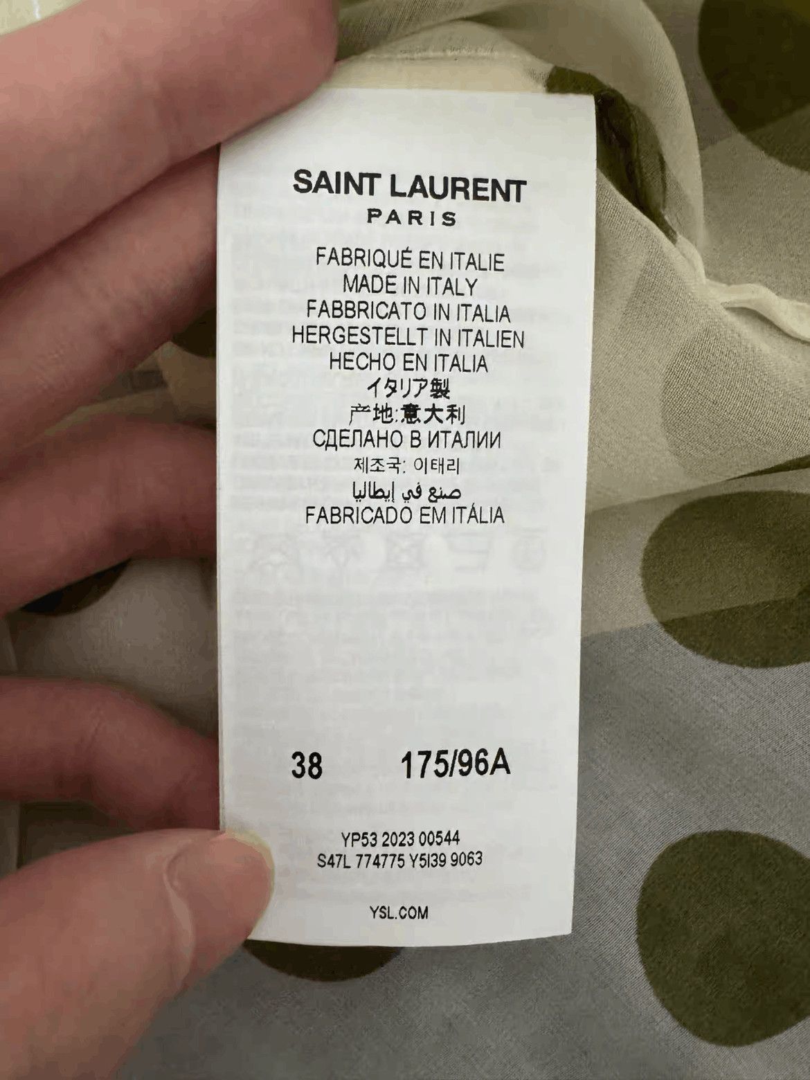 Sz 38 Saint Laurent Paris 24SS Poke Dots Shirt-2508
