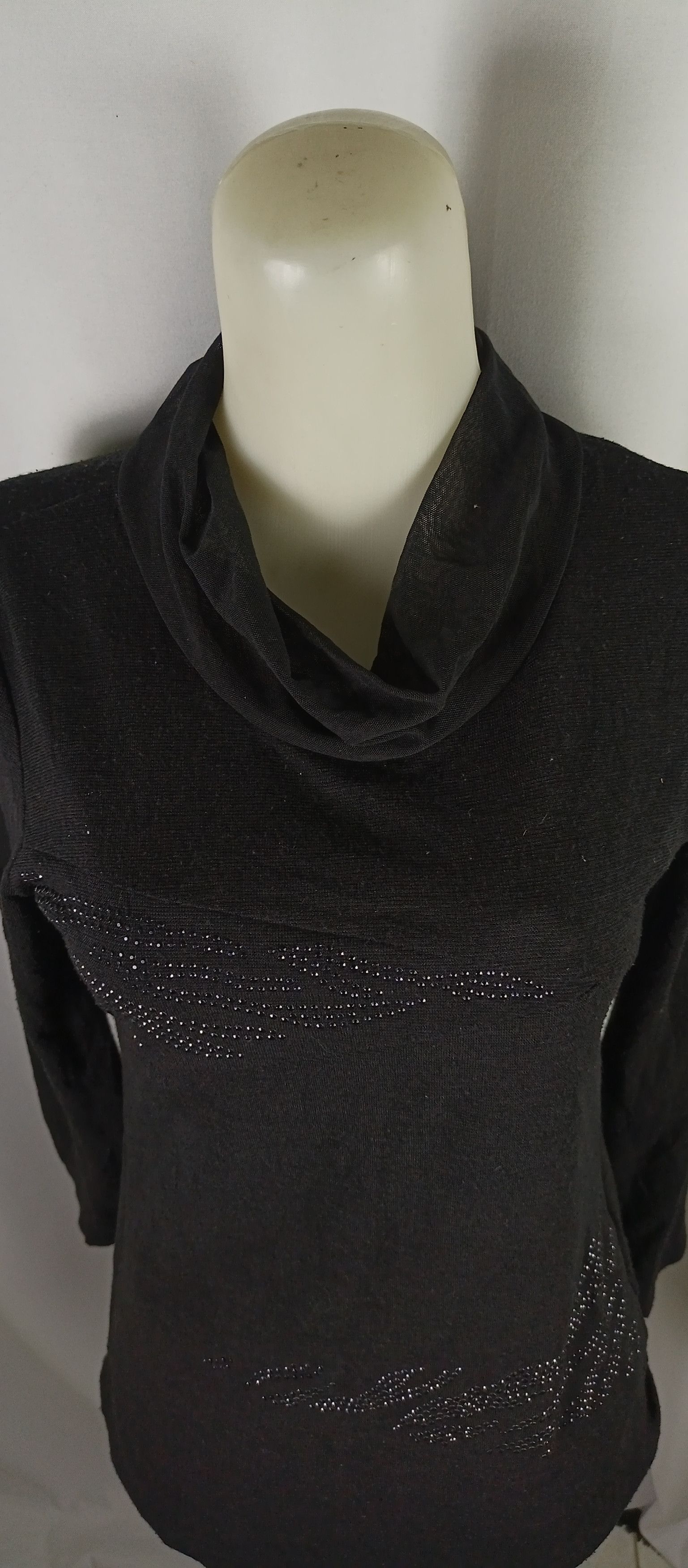Designer × Japanese Brand Eclair by Hui Women's Rhinestone Long Sleeve Tshirt Size M / US 6-8 / IT 42-44 - 9 Thumbnail