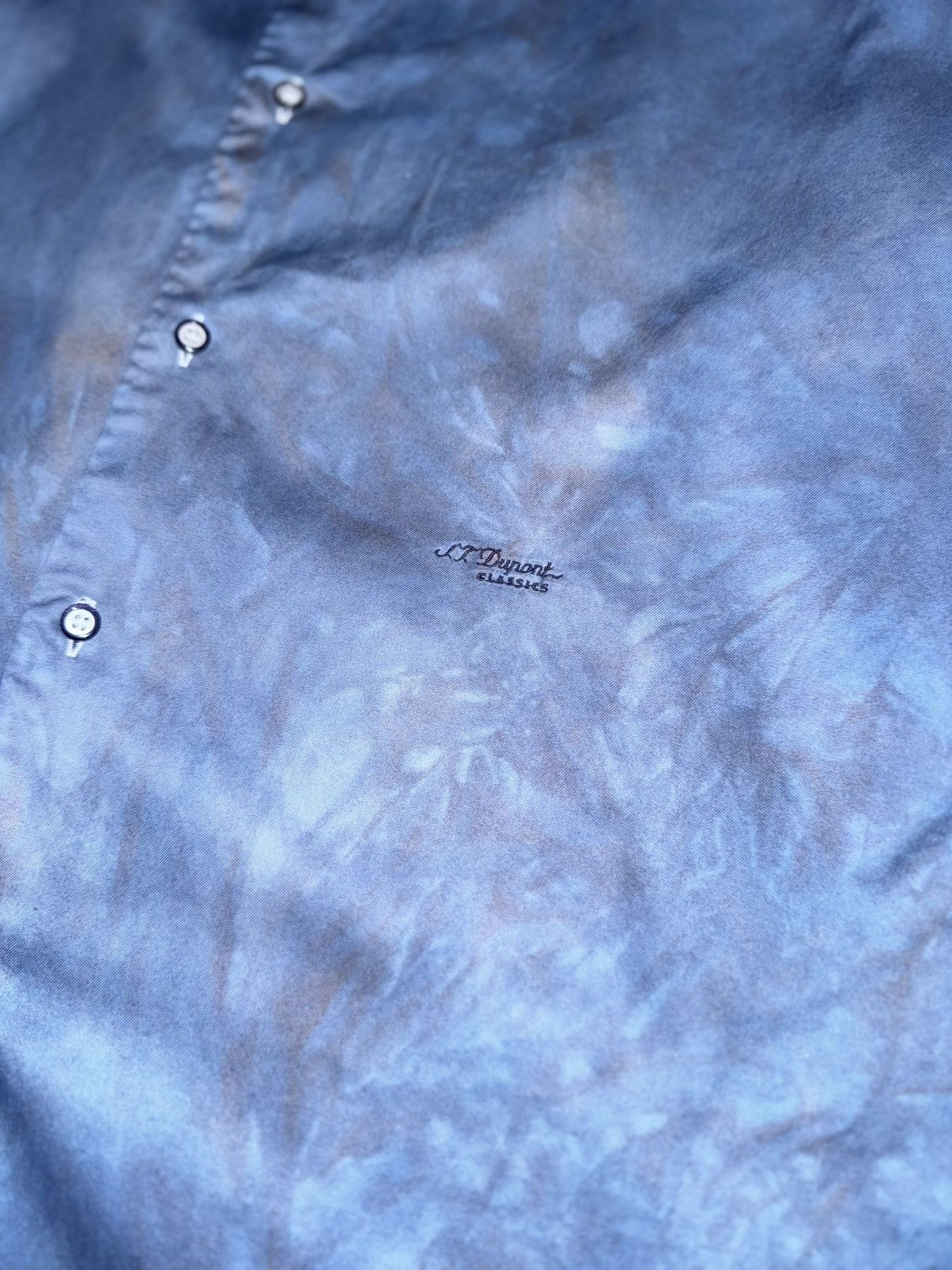 S.T. Dupont S.T. Dupont Classic Natural Indigo-Dyed Cotton Shirt Size US L / EU 52-54 / 3 - 5 Thumbnail