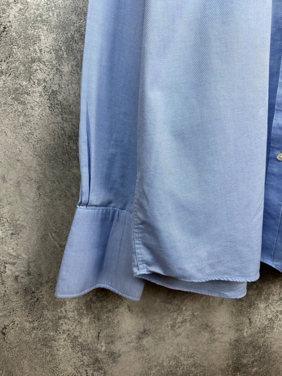 Balmain Balmain Paris Button Up Dress Shirt Micro Stripe Blue LS Size US XL / EU 56 / 4 - 6 Thumbnail