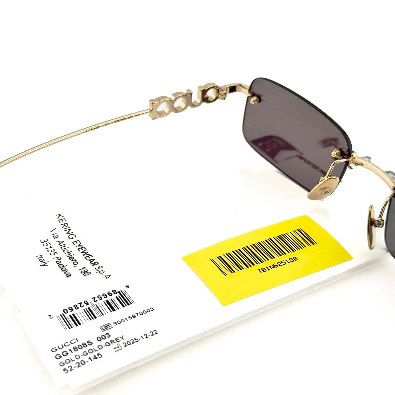 Gucci GUCCI 1808 Gold Silver Mirror Logo GG1808S Sunglasses 003 Size ONE SIZE - 6 Thumbnail