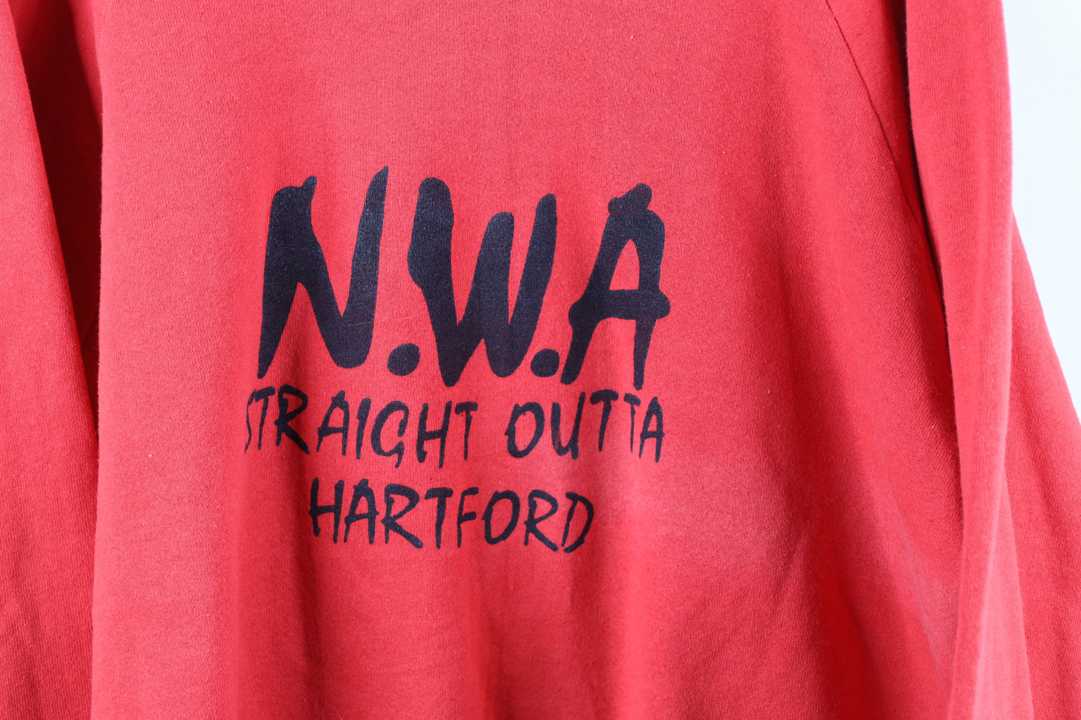 Vintage 90s Streetwear NWA Rap Hip Hop Sweatshirt Red USA