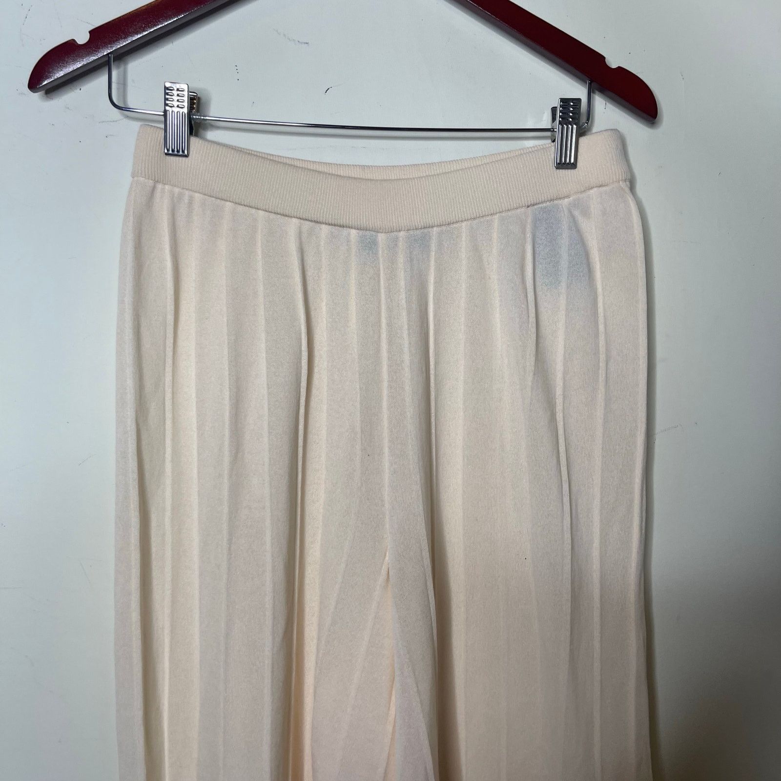 Theory Theory Pleated Palazzo Wide Leg Pull On Pants Bristol Ivory Size 26" / US 2 / IT 38 - 4 Thumbnail