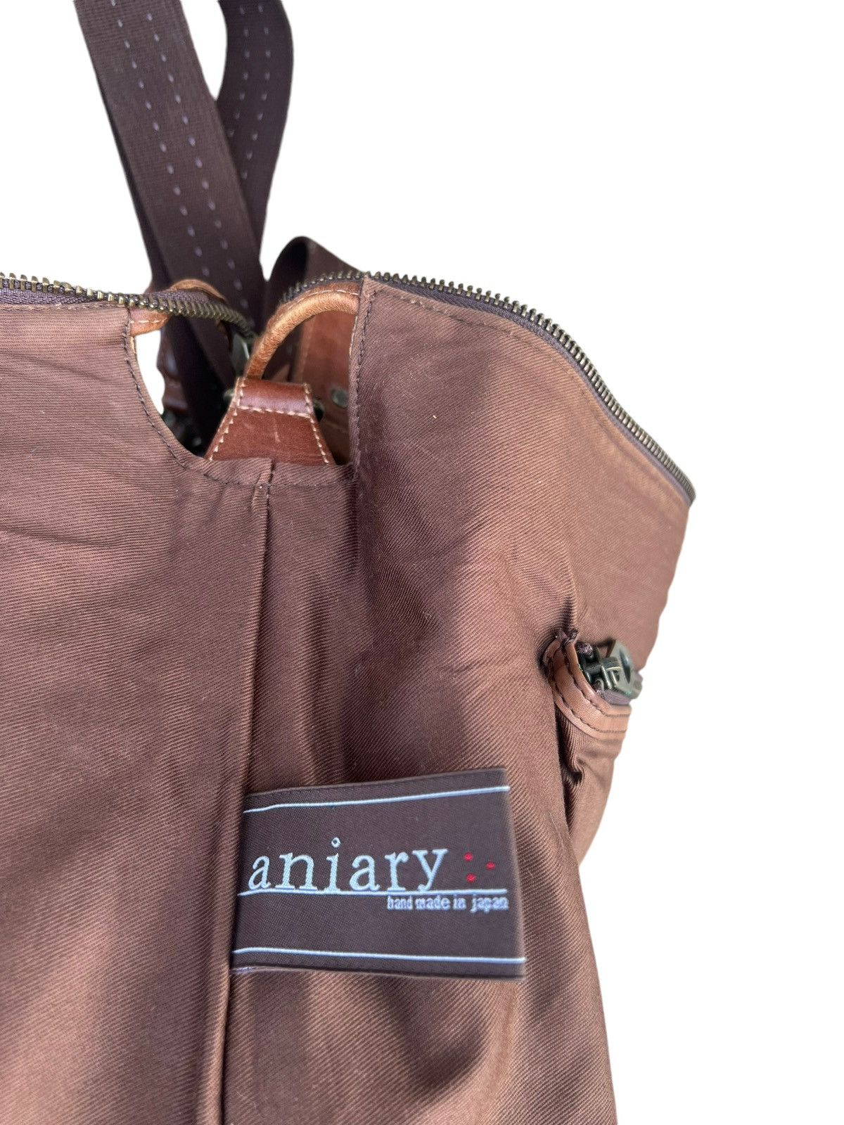 Leather Vintage Aniary Japan Distress Patina Leather 2 Way Bag Size ONE SIZE - 24 Thumbnail