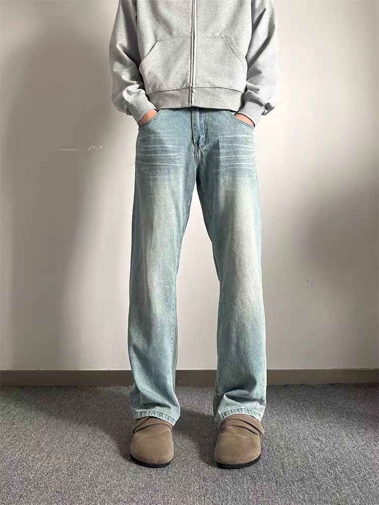 Japanese Brand × Jean Street Wash Cat Whisker Wash Straight Leg Jeans Size US 32 / EU 48 - 2 Thumbnail