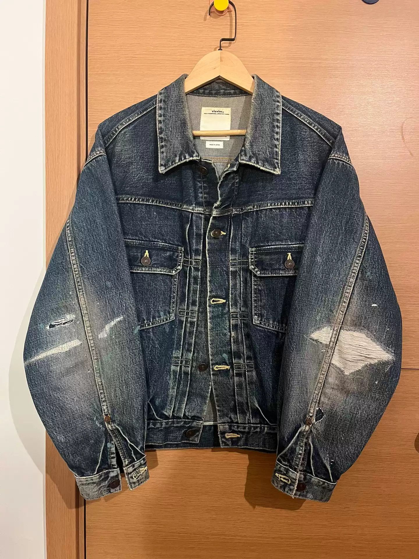 image of Visvim 101Xx D1006 Jkt Dmgd in Blue, Men's (Size Small)