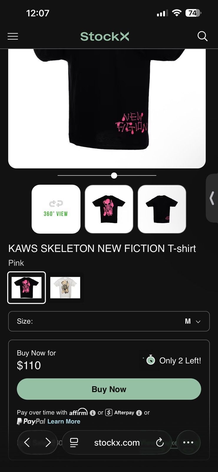 Kaws KAWS SKELETON NEW FICTION T-shirt Size US M / EU 48-50 / 2 - 6 Thumbnail