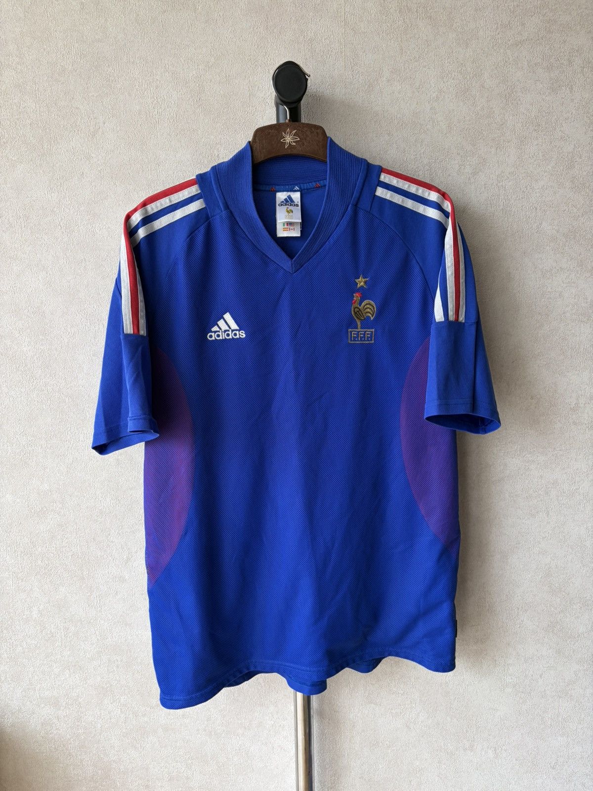 Adidas France 2002-04 Adidas Home Zinedine Zidane Football Jersey Size US L / EU 52-54 / 3 - 3 Thumbnail