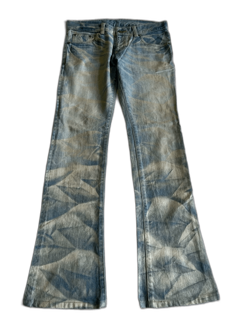 Vintage Painted Denim Pants with Faded Effect-2506