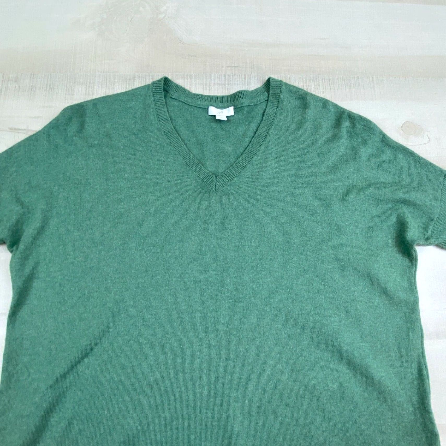 J. Jill J Jill Women's Green Silk Wool Cotton Blend Sweater Small Pullover Size S / US 4 / IT 40 - 2 Thumbnail