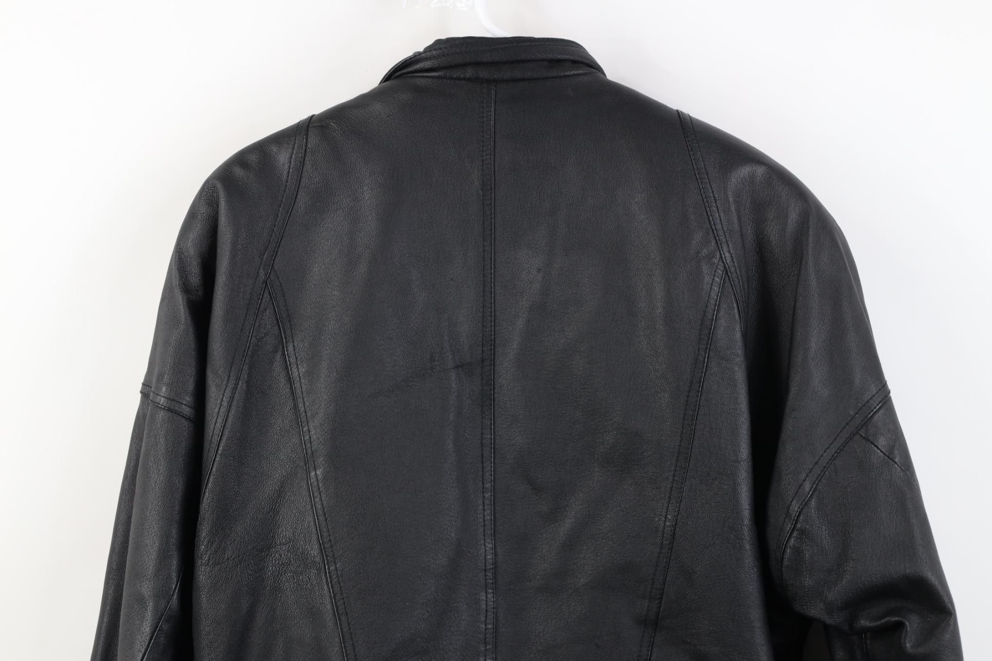 Vintage Vintage 90s Streetwear Lined Leather Flight Bomber Jacket Size L / US 10 / IT 46 - 19 Thumbnail