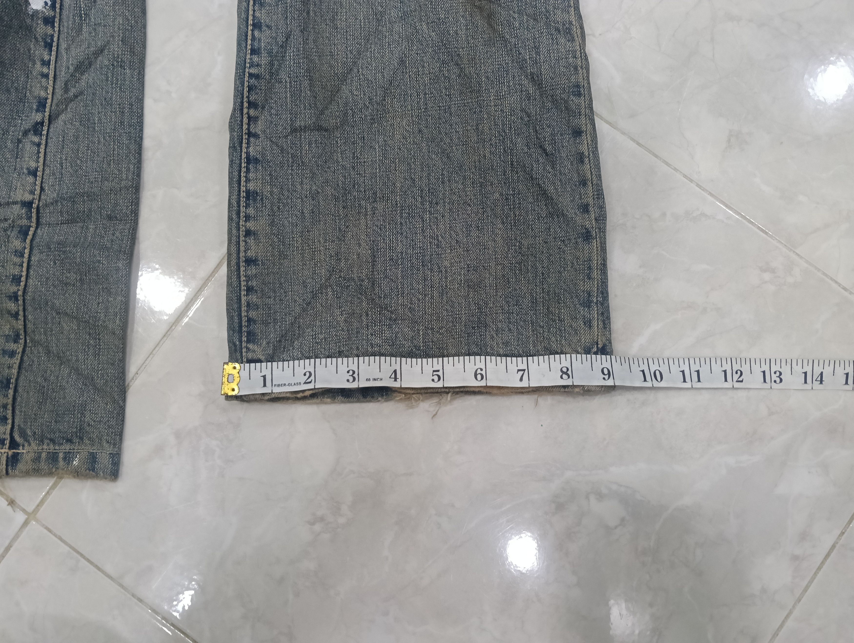 Issey Miyake Tete Homme Thrashed Sick Denim Studded Bootcut Size 33" - 20 Thumbnail