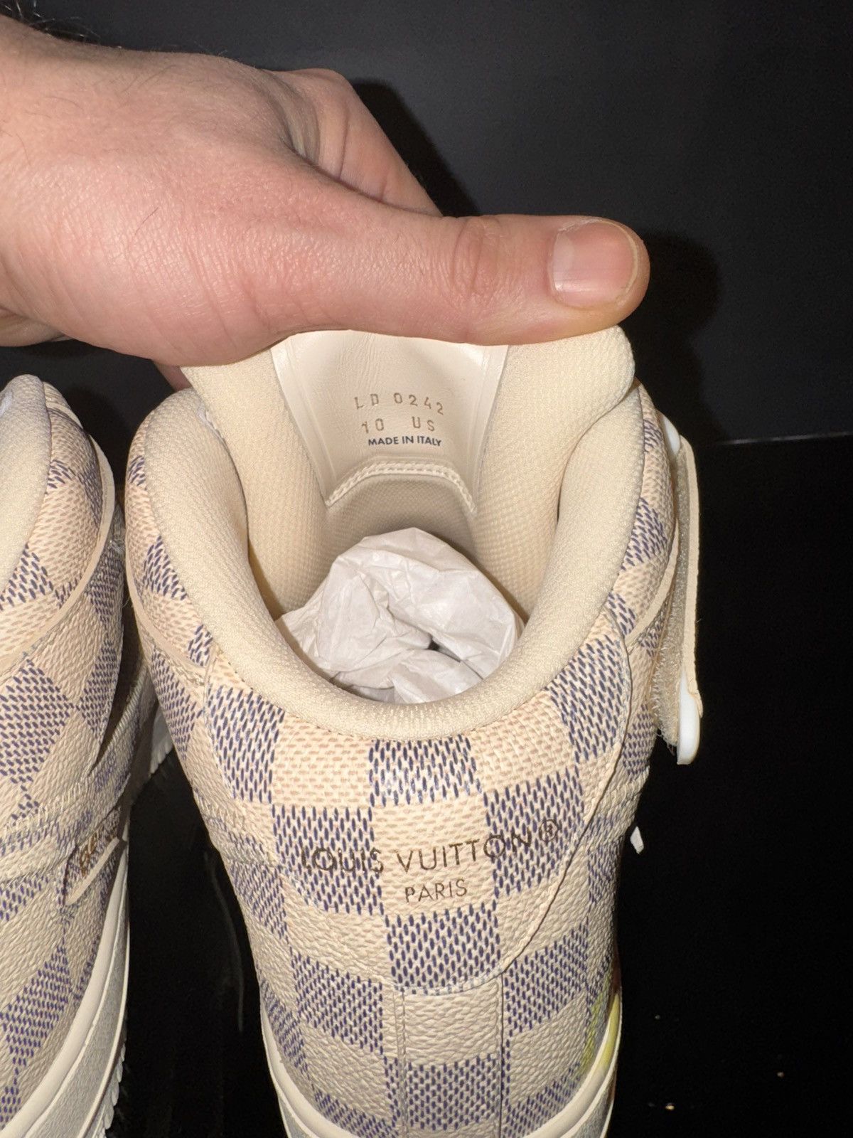 Louis Vuitton Louis Vuitton x Nike Air Force 1 Mid Graffit Damier Azur Size US 10 / EU 43 - 5 Thumbnail