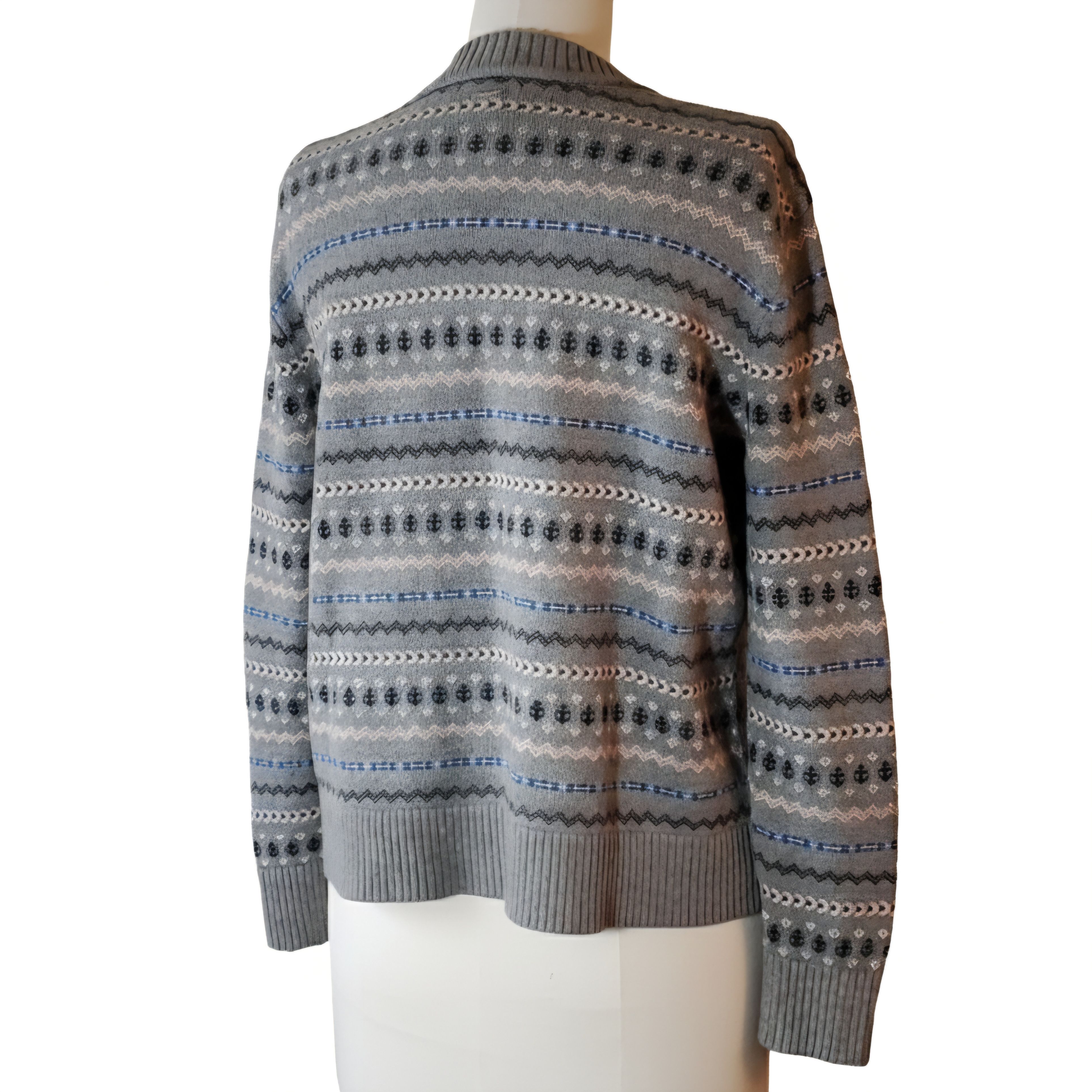 Nautica Nautica Size M Cotton Sweater Grey Blue Pink Anchor Stripe Size M / US 6-8 / IT 42-44 - 3 Thumbnail