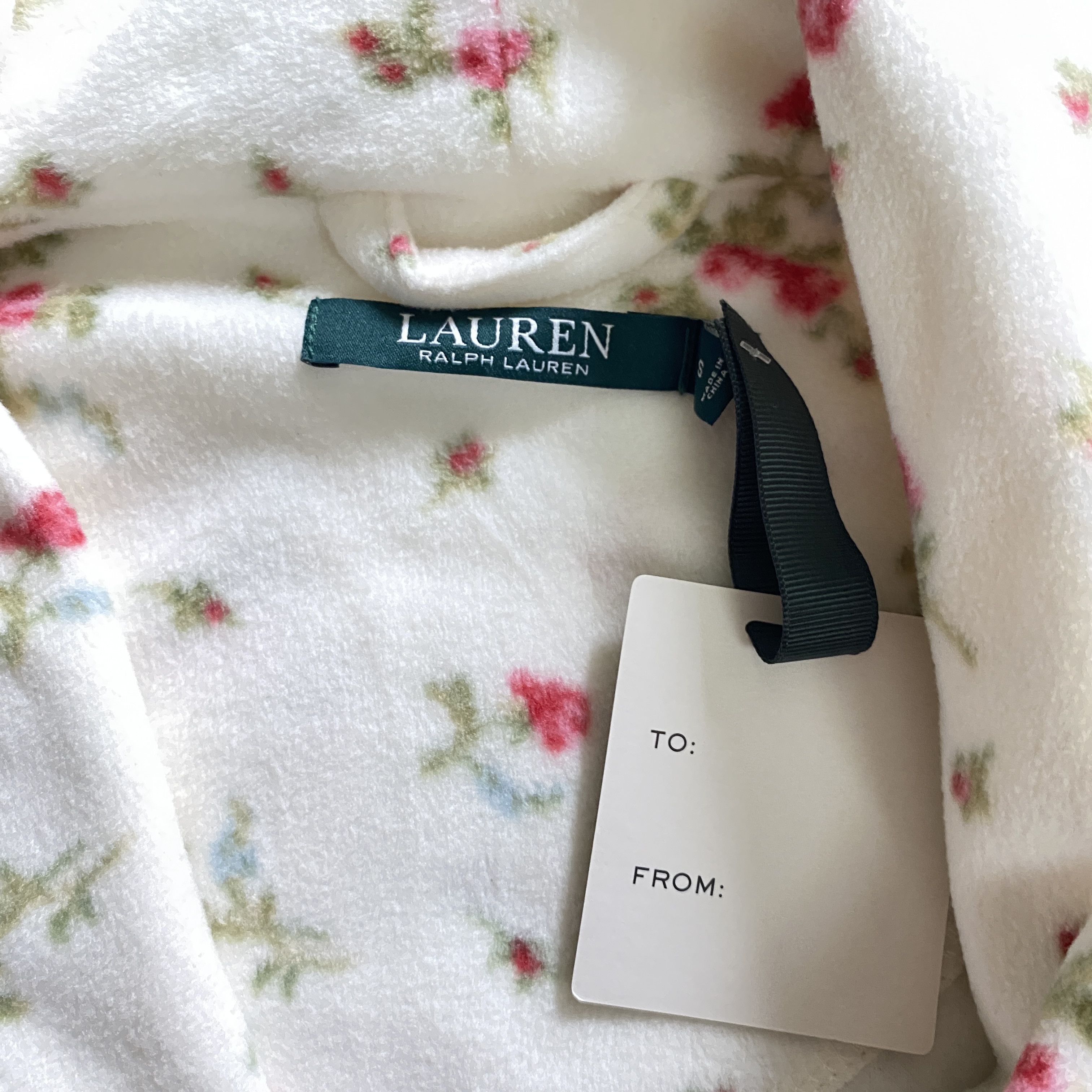 Ralph Lauren Lauren Ralph Lauren Ivory Floral Fleece Wrap Robe Size S / US 4 / IT 40 - 15 Thumbnail