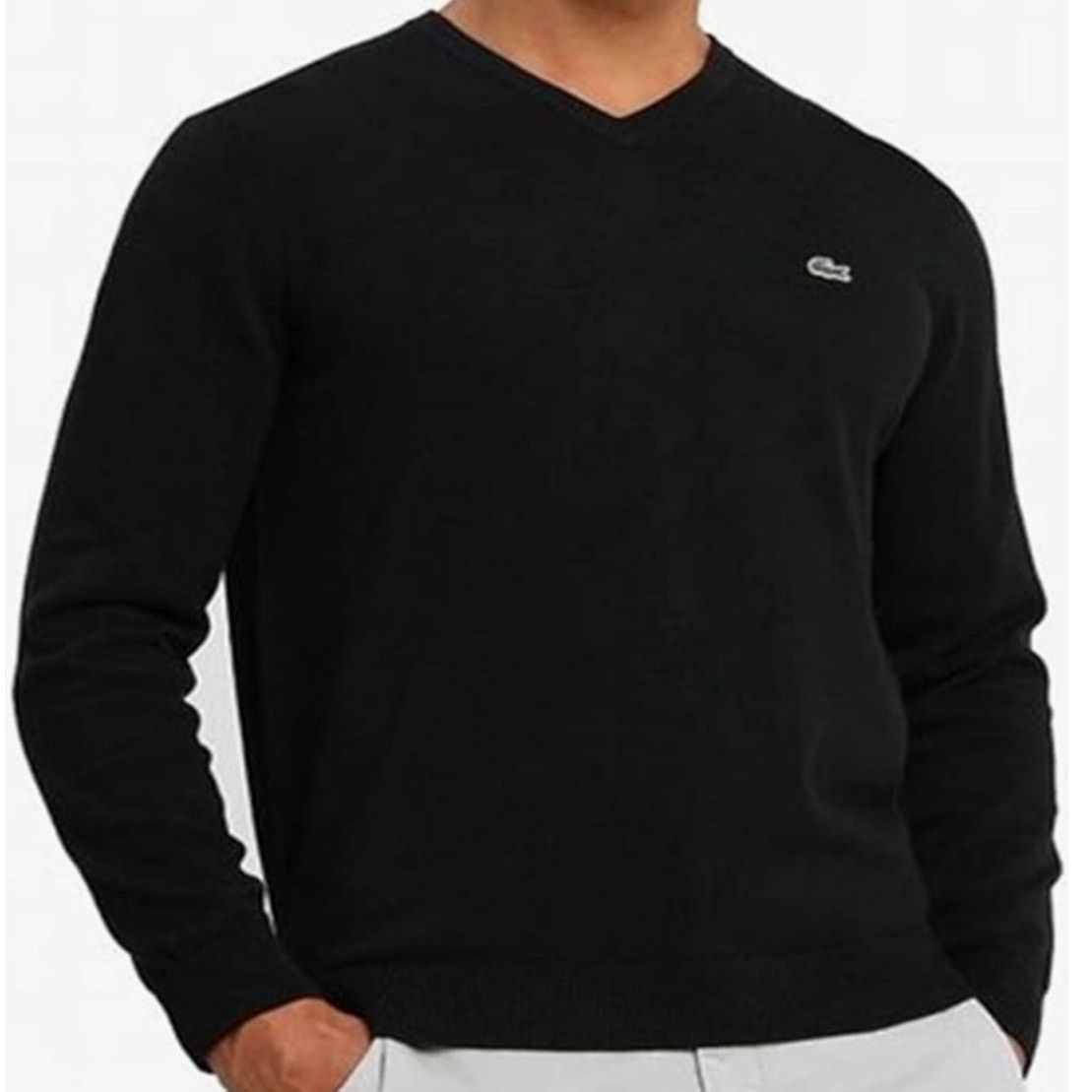 Lacoste Lacoste Men's Long Sleeve V-Neck Sweater Sweater Black S Size US S / EU 44-46 / 1 - 1 Thumbnail