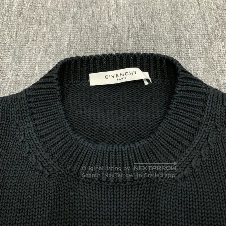 Givenchy Givenchy Black Destroyed Big Logo Knit Sweater (XL Size) Size US XL / EU 56 / 4 - 3 Thumbnail