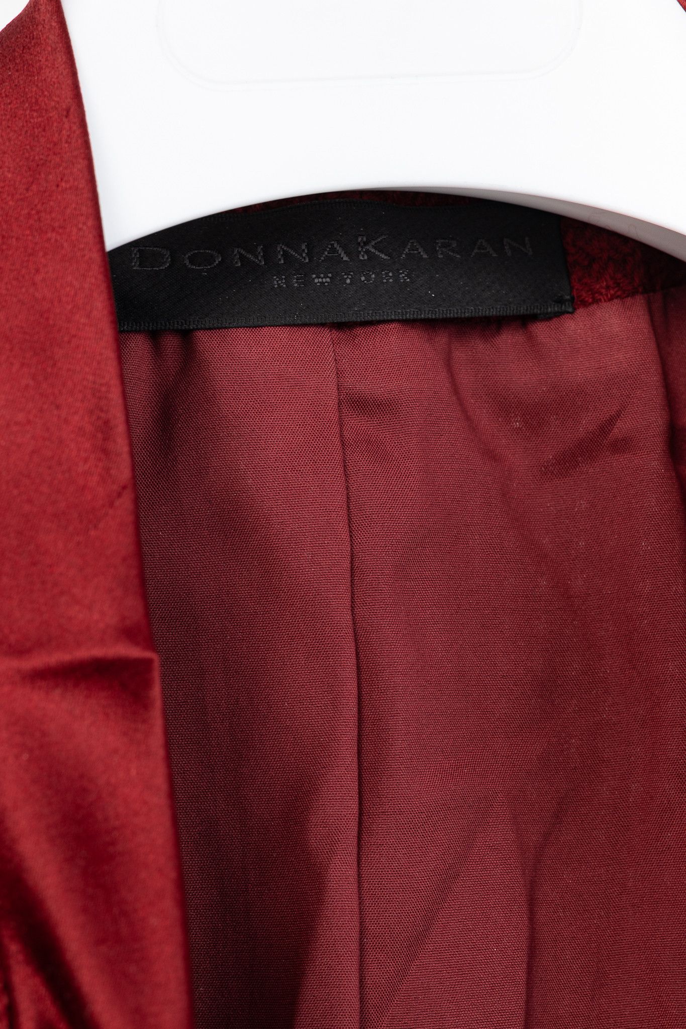 Donna Karan Donna Karan New York Red Wool Tweed Ruffle-Trim Blazer Size L / US 10 / IT 46 - 4 Thumbnail