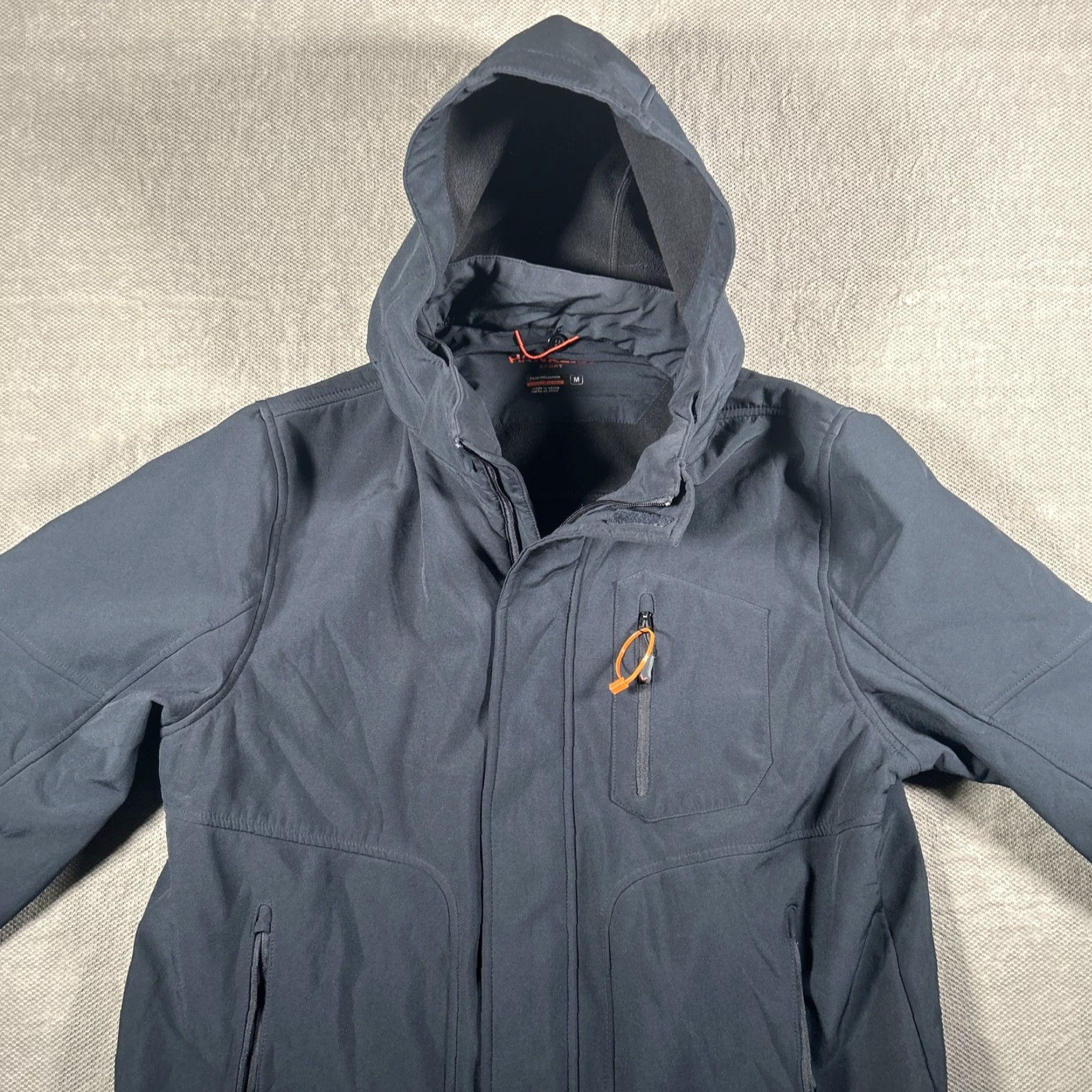 Vintage Hawke & Co Mens Medium Black Zip Pockets Hooded Jacket Sport Performance Windbreaker Size US M / EU 48-50 / 2 - 2 Thumbnail