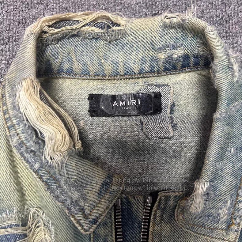 Amiri Amiri Size L Broken and greasy denim jacket Size US L / EU 52-54 / 3 - 5 Thumbnail