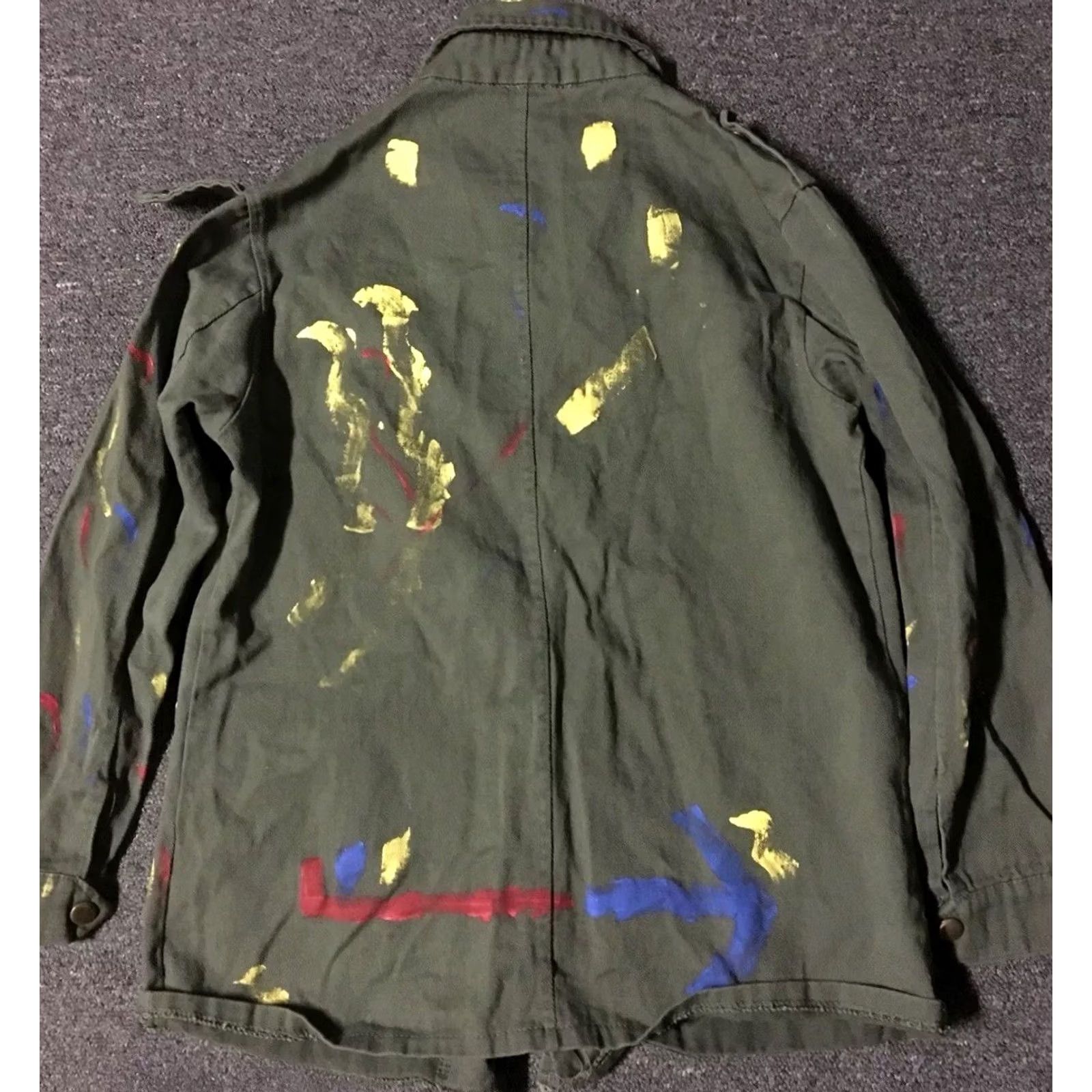 Vintage VINTAGE Se7en paint splatter army jacket S Women Green USA 90s Art Harley Davidson California Punk Western Jacket Size S / US 4 / IT 40 - 5 Thumbnail