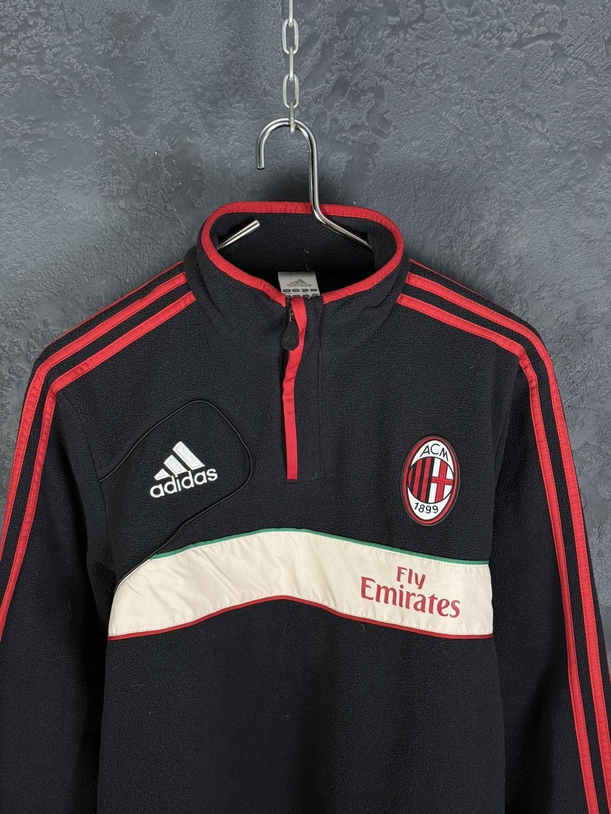 Adidas Adidas MILAN 2012-2013 Football Fleece Sweatshirt 1/4 zip Size US L / EU 52-54 / 3 - 2 Thumbnail
