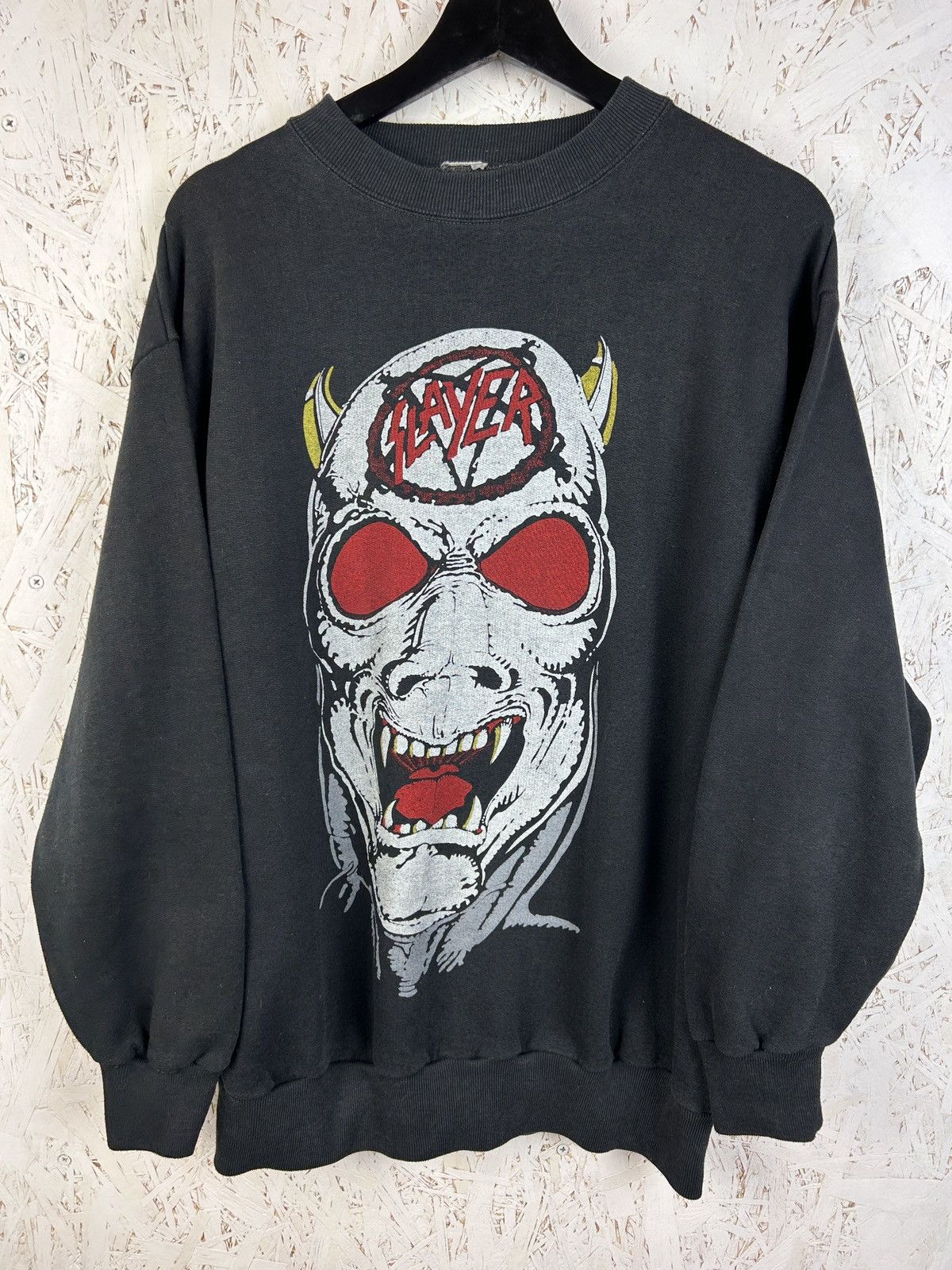 Band Tees 80s Vintage Slayer Reign In Blood 1986 Tour Sweatshirt Crew Size US L / EU 52-54 / 3 - 1 Thumbnail