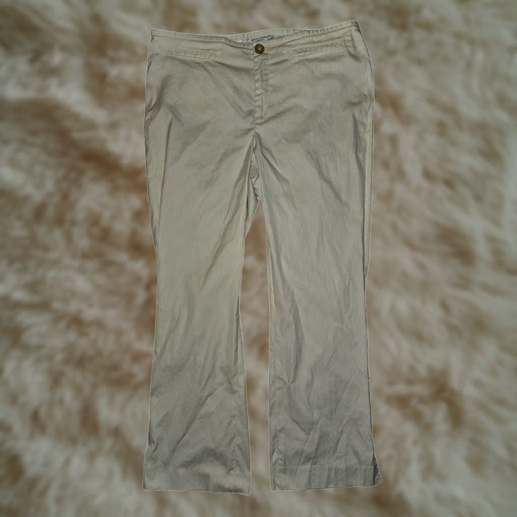 Banana Republic VINTAGE Banana Republic Martin-Fit Pants Women's 10 White Gold Stripes Slit Workwear Size 32" / US 10 / IT 46 - 1 Thumbnail