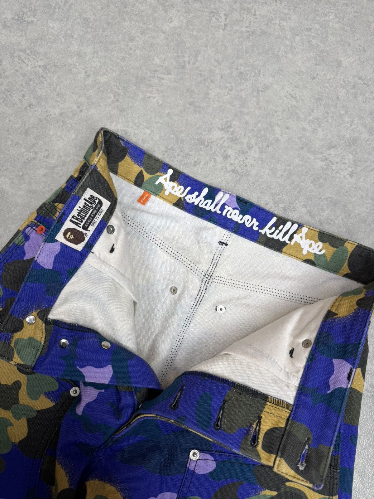 Bape Bape x Heron Preston Double Knee Camo Duck Painter Pants XS Size US 30 / EU 46 - 17 Thumbnail