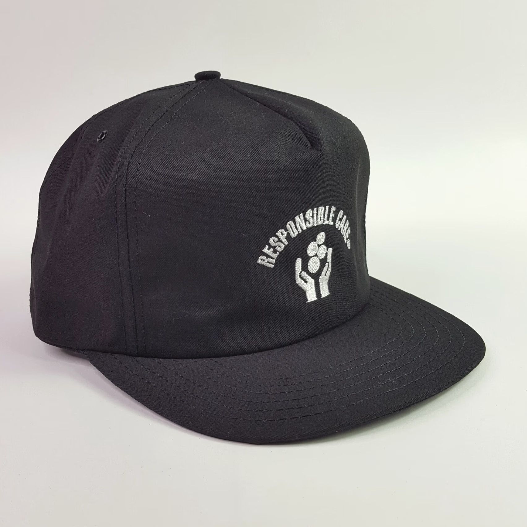Vintage Vintage 80s Black USA Made Trucker Hat Snapback Adjustable Cap Men Twill Cotton Embroidered P cap Trucker Hat American Biker Casual Cap Size ONE SIZE - 4 Thumbnail