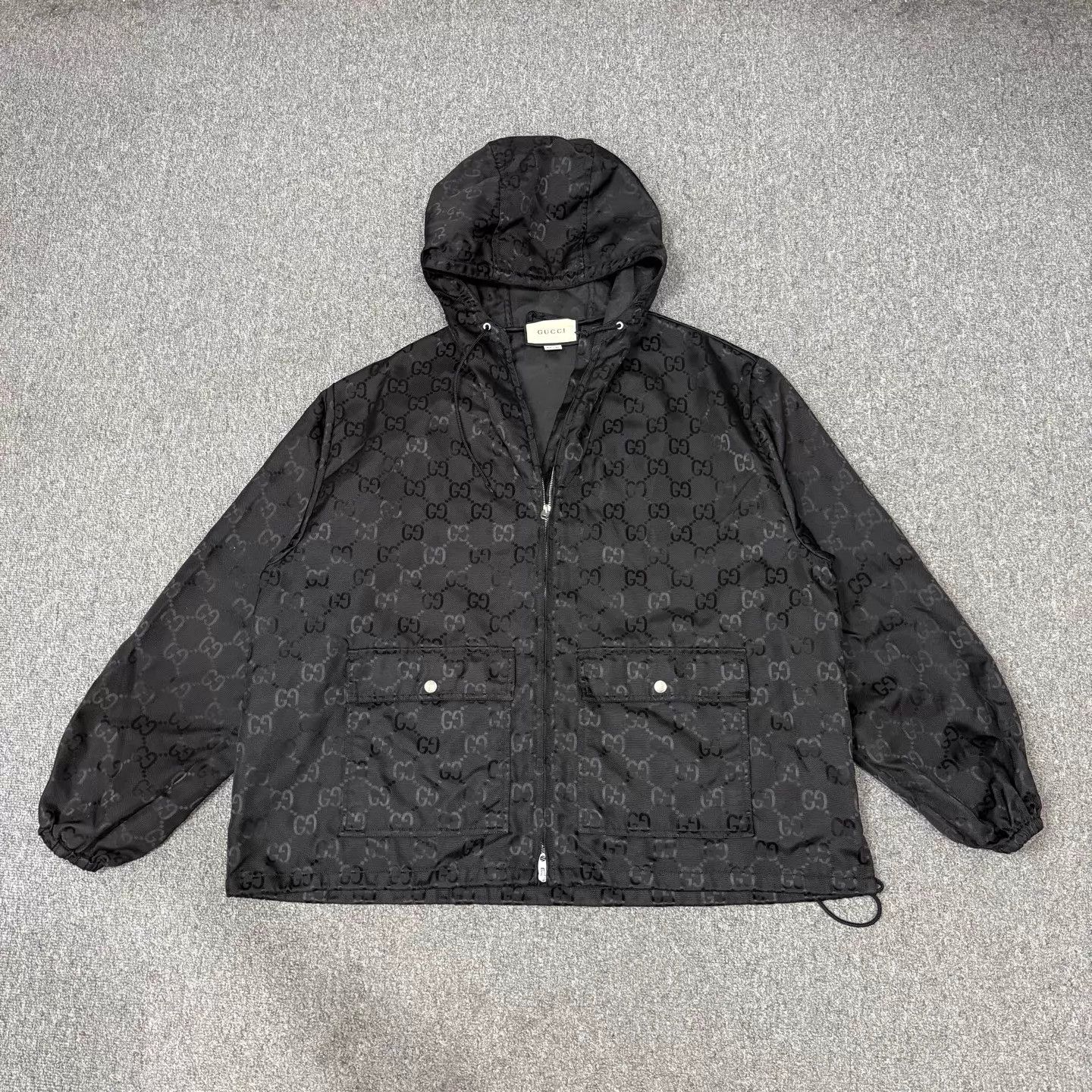 Gucci Gucci Black Logo Jacquard Hooded Jacket 52 99 New Size US L / EU 52-54 / 3 - 1 Thumbnail