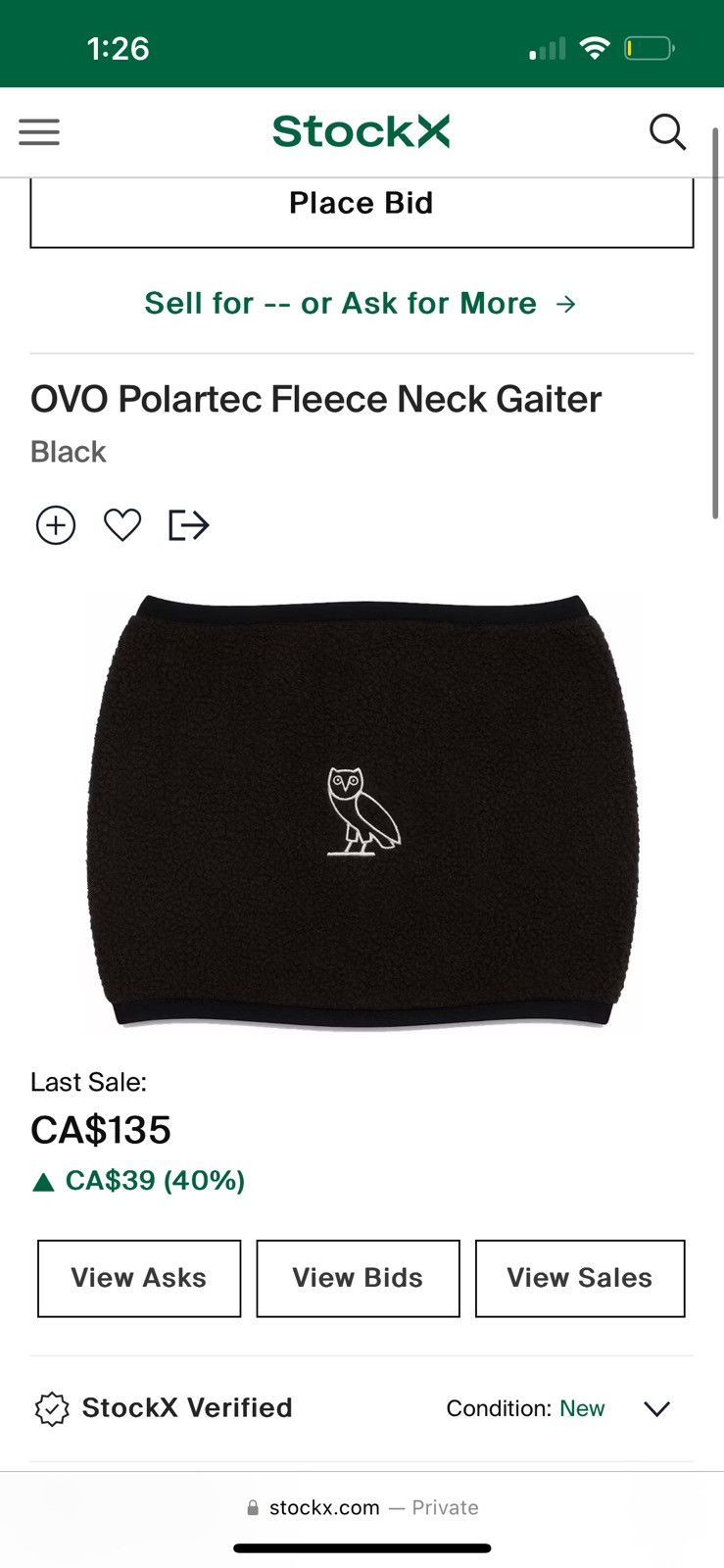 October's Very Own × Polartec OVO X Polartec Neck Gaiter🦉 Size ONE SIZE - 4 Thumbnail