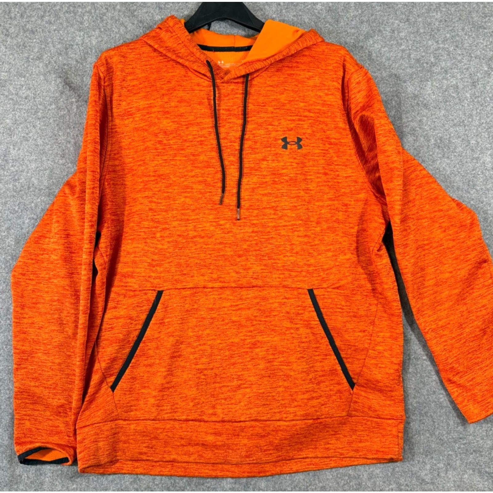 Under Armour Under Armour Hooded Sweatshirt Mens L Orange Fleece Coldgear Loose Drawstring Pullover Pockets Logo Size US L / EU 52-54 / 3 - 2 Thumbnail