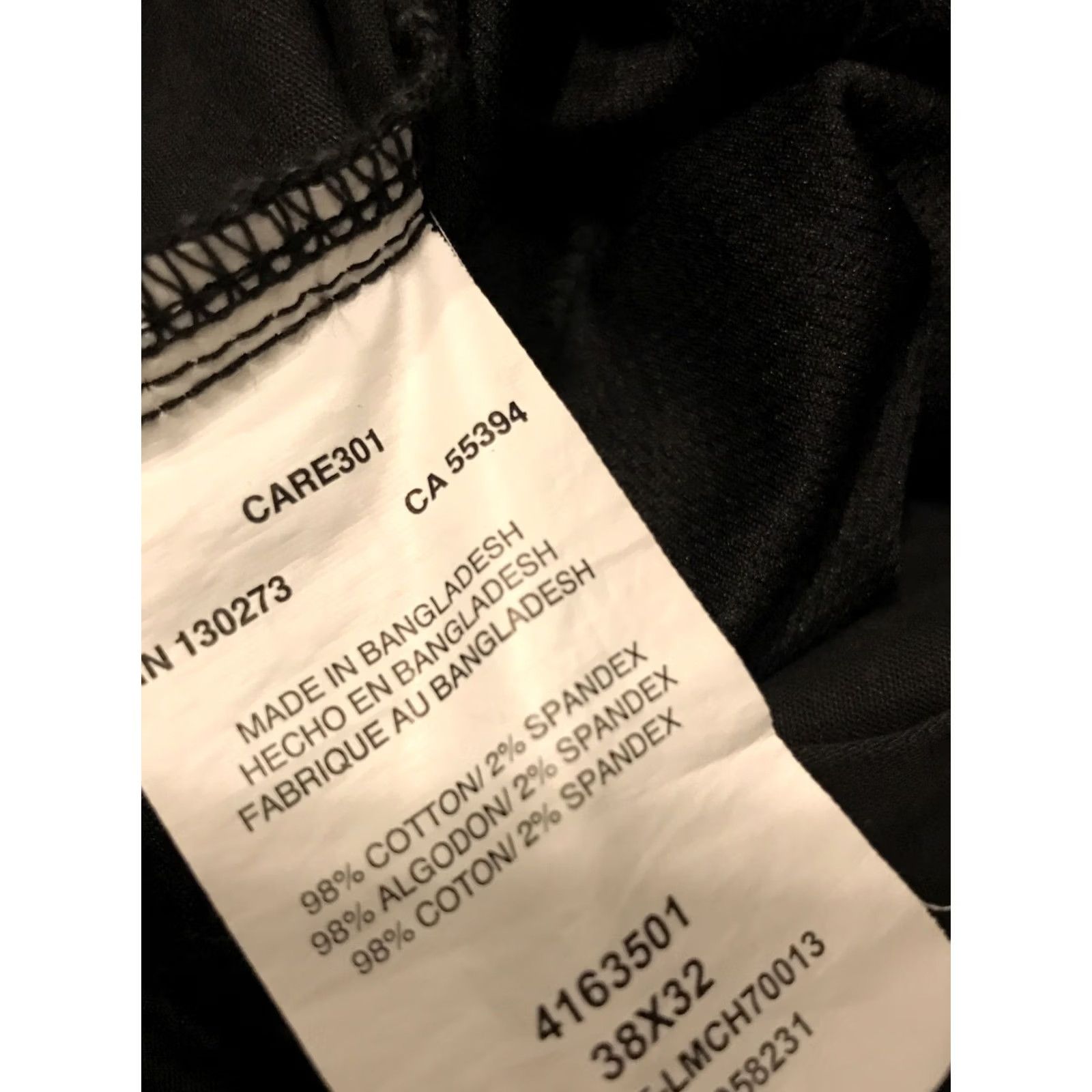 Lee Lee Slim Fit Mens Black Cotton Blend Chino Pants 38 X 32 B13 Size US 38 / EU 54 - 2 Thumbnail
