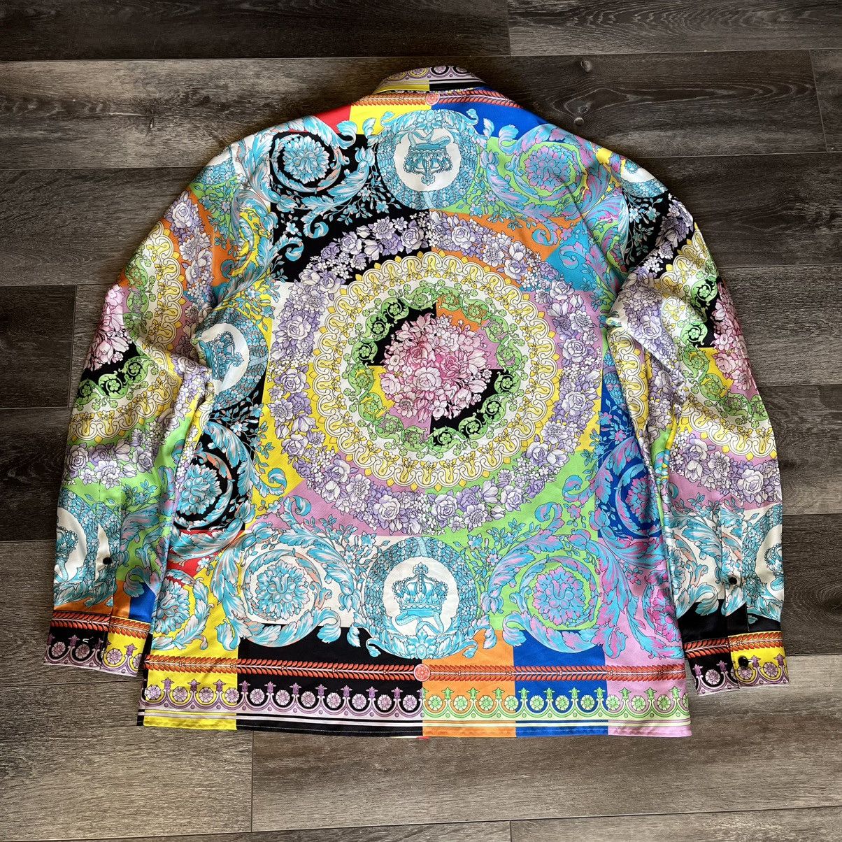 Versace Versace SS19 Techni Baroque Floral Print Silk Buttoned Shirt Size US XL / EU 56 / 4 - 2 Thumbnail