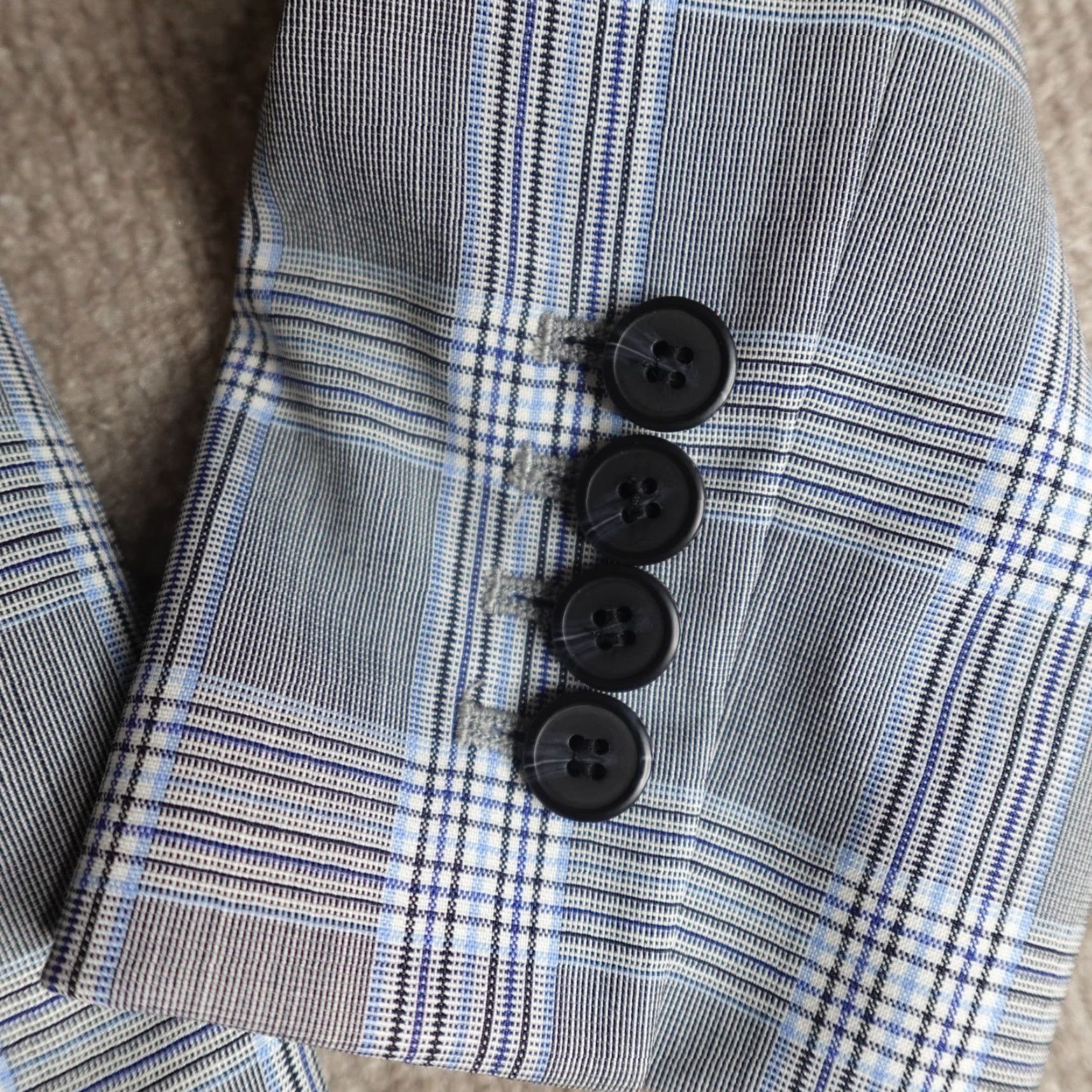 Theory Theory Blazer Women Gray Plaid Wool Long Sleeve Zip Button Casual Business 2 Regular Dry Clean No N/A Size XS / US 0-2 / IT 36-38 - 4 Thumbnail
