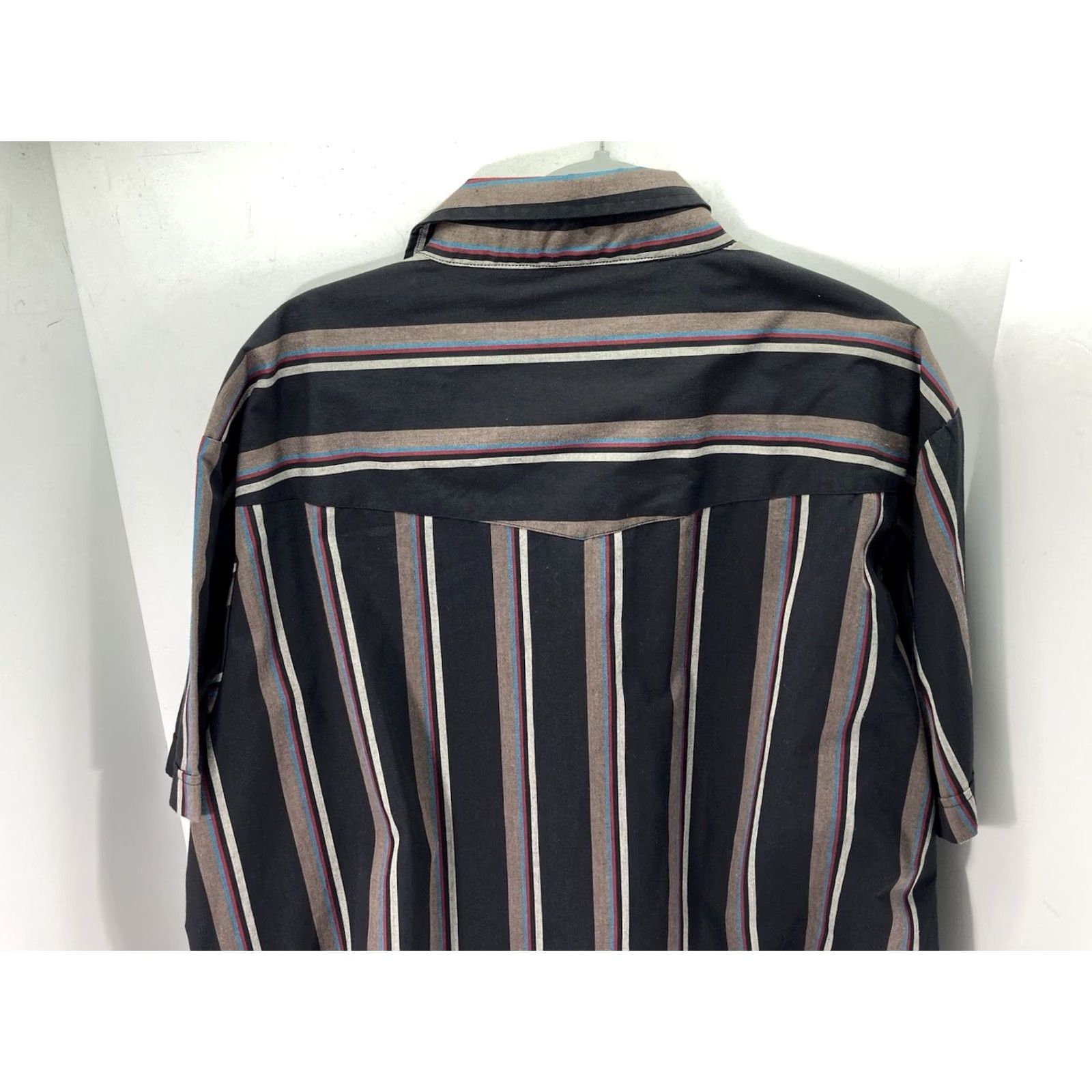 Vintage VINTAGE Plains Big Man Pearl Snap Western Shirt Men Big 2X Black Stripe Short Sleeve VTG NWOT Size US XXL / EU 58 / 5 - 7 Thumbnail