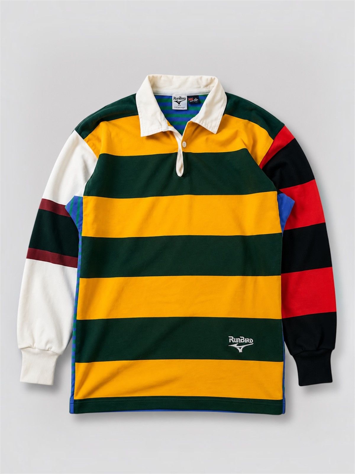 Mizuno Mizuno RunBird Vintage Polo Rugby Different Lines Size US L / EU 52-54 / 3 - 1 Thumbnail