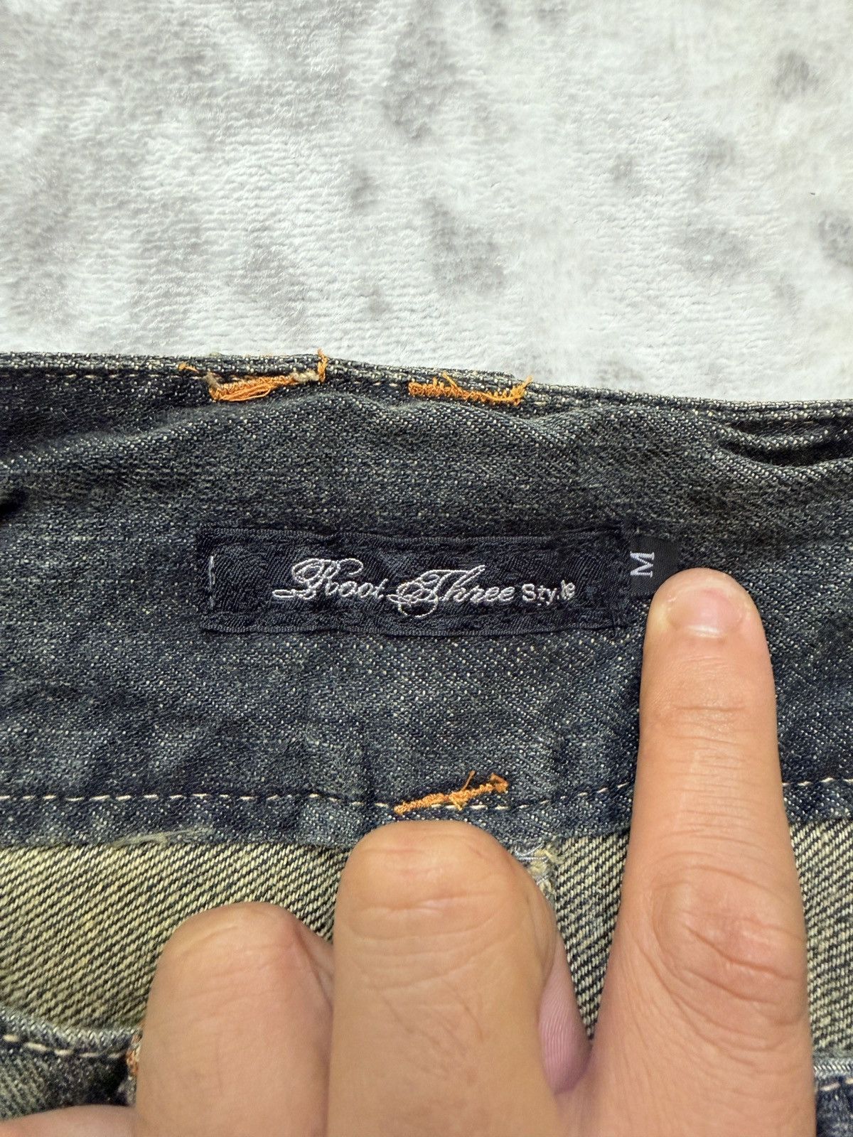 Hysteric Glamour Root Three Muddy Wash Back Buckle Y2K Straight Denim Jeans Size US 31 - 14 Thumbnail