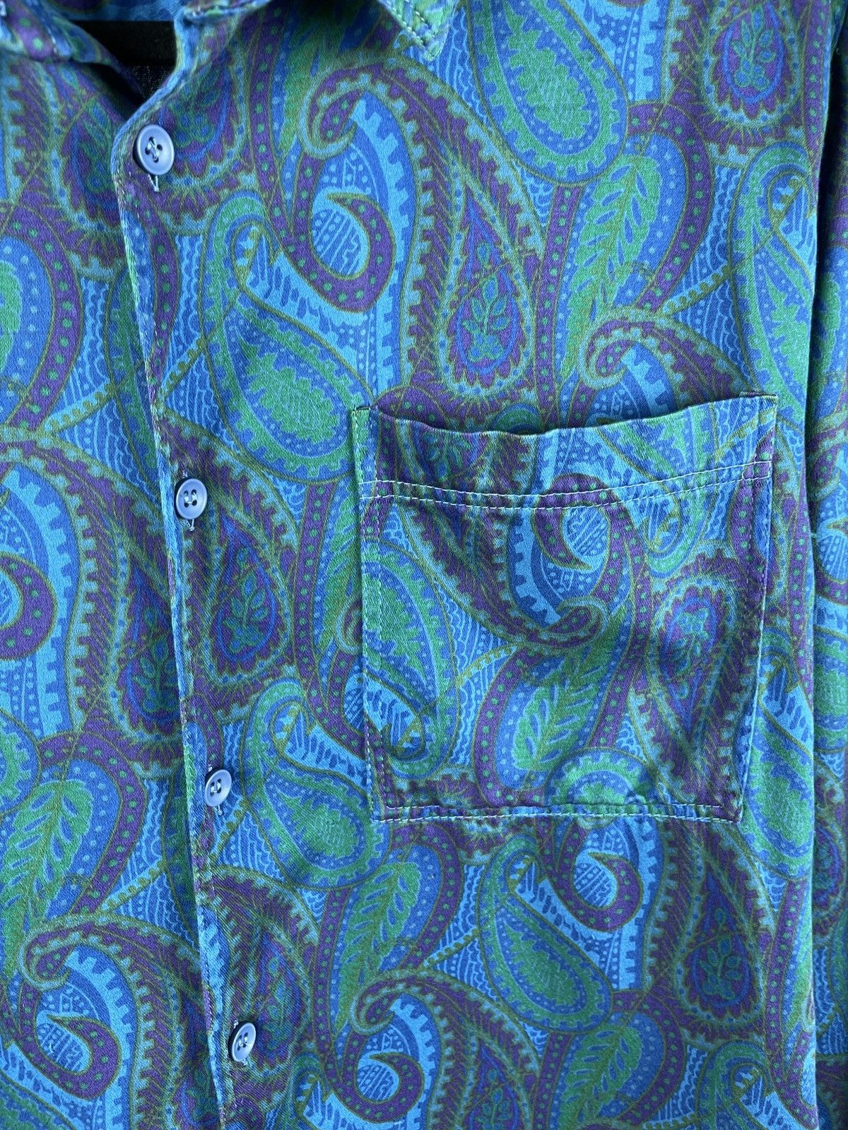 Benetton Benetton vintage 80s 90s paisley pattern made in Italy shirt Size US M / EU 48-50 / 2 - 10 Thumbnail