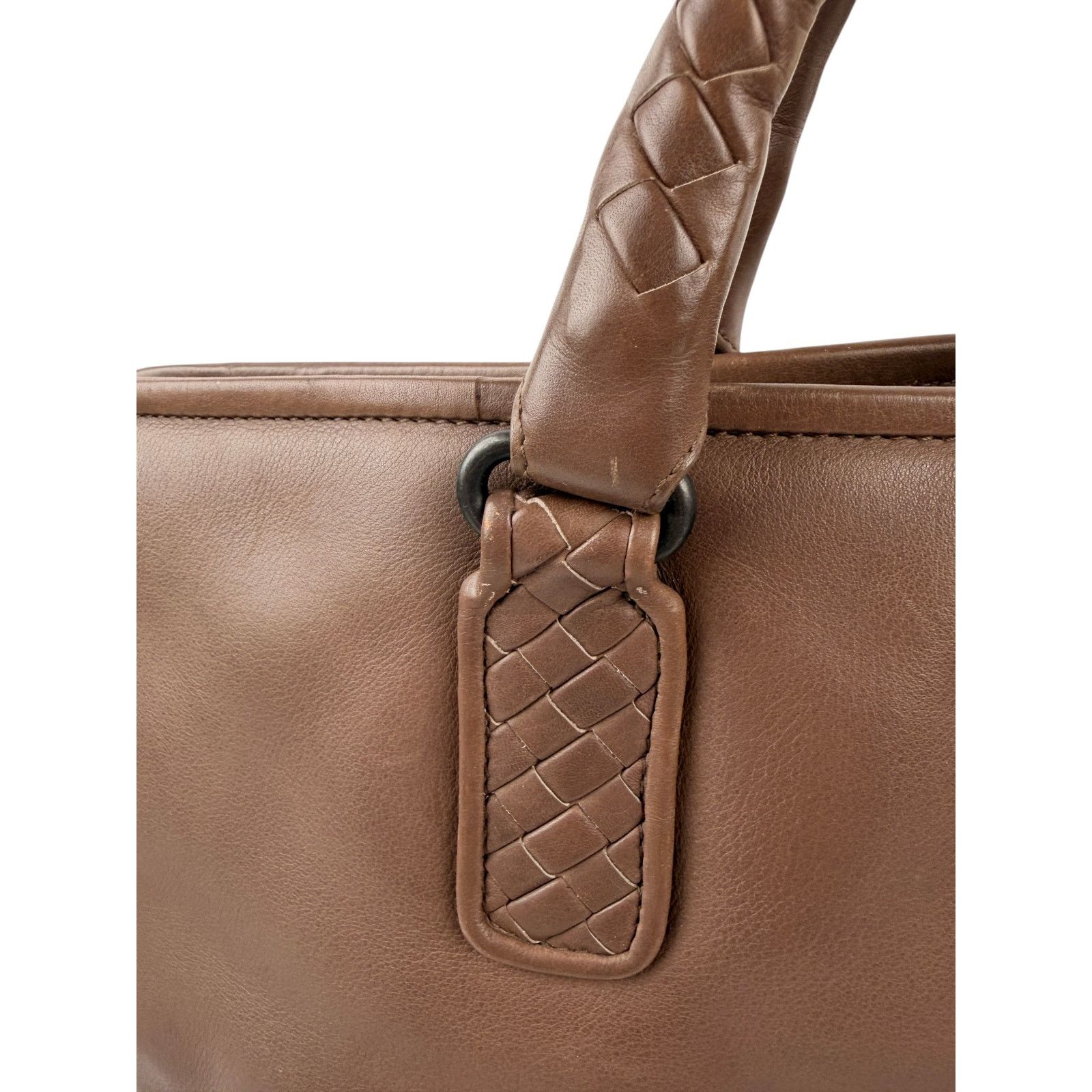 Bottega Veneta Bottega Veneta Black Intrecciato Leather Briefcase Bag Brown Size 42 - 16 Thumbnail