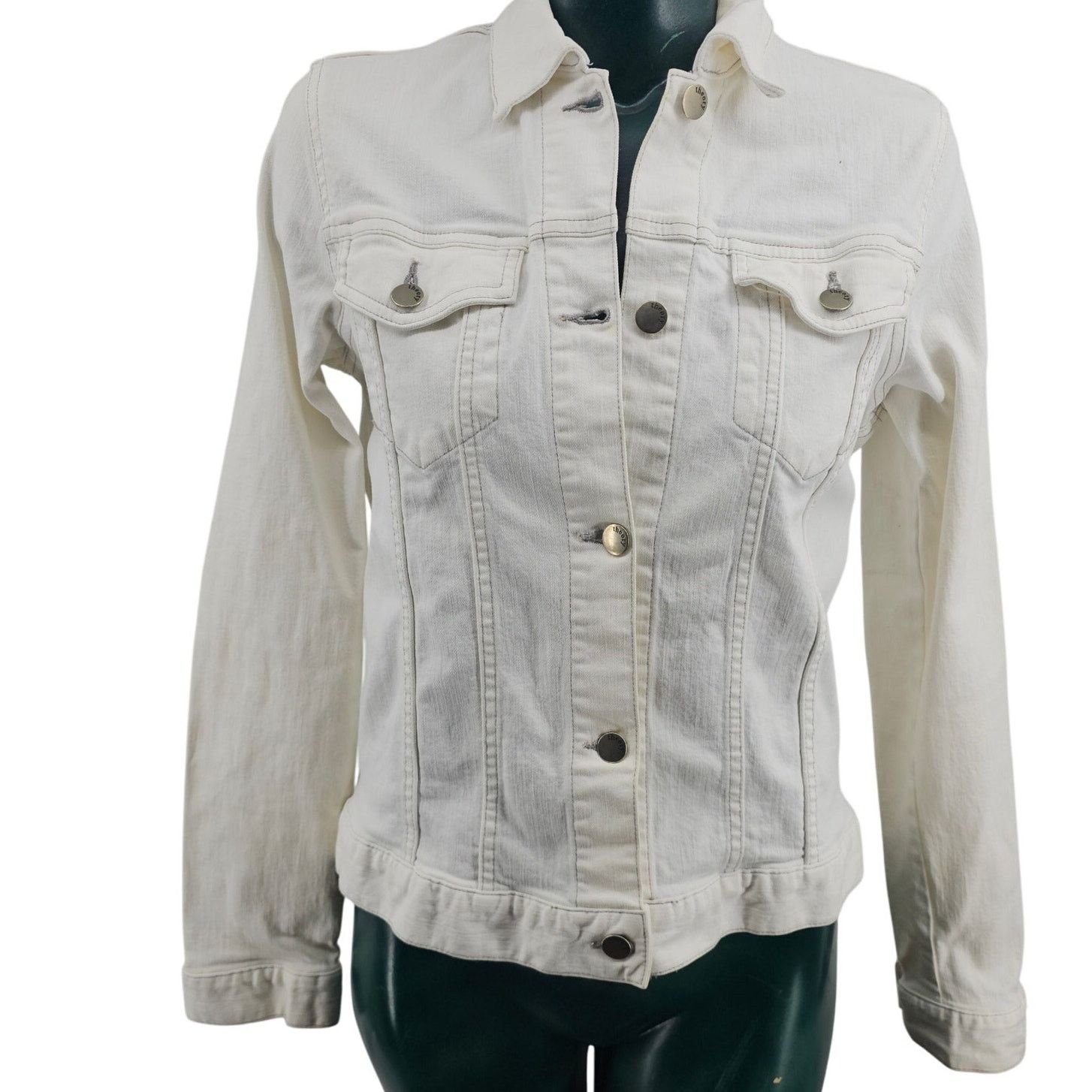 Theory Theory White Best Friend trucker Denim Jacket L Japan 3614 Size L / US 10 / IT 46 - 1 Thumbnail