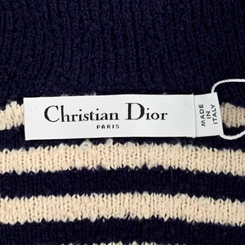 Dior Dior Blue and white striped navy collar cotton slogan logo Size XS / US 0-2 / IT 36-38 - 6 Thumbnail