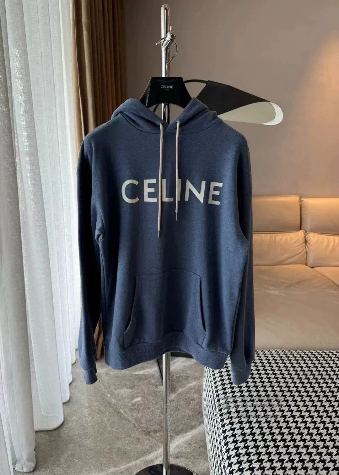 Celine Celine Letter Hoodie in Blue. Size US S / EU 44-46 / 1 - 1 Thumbnail