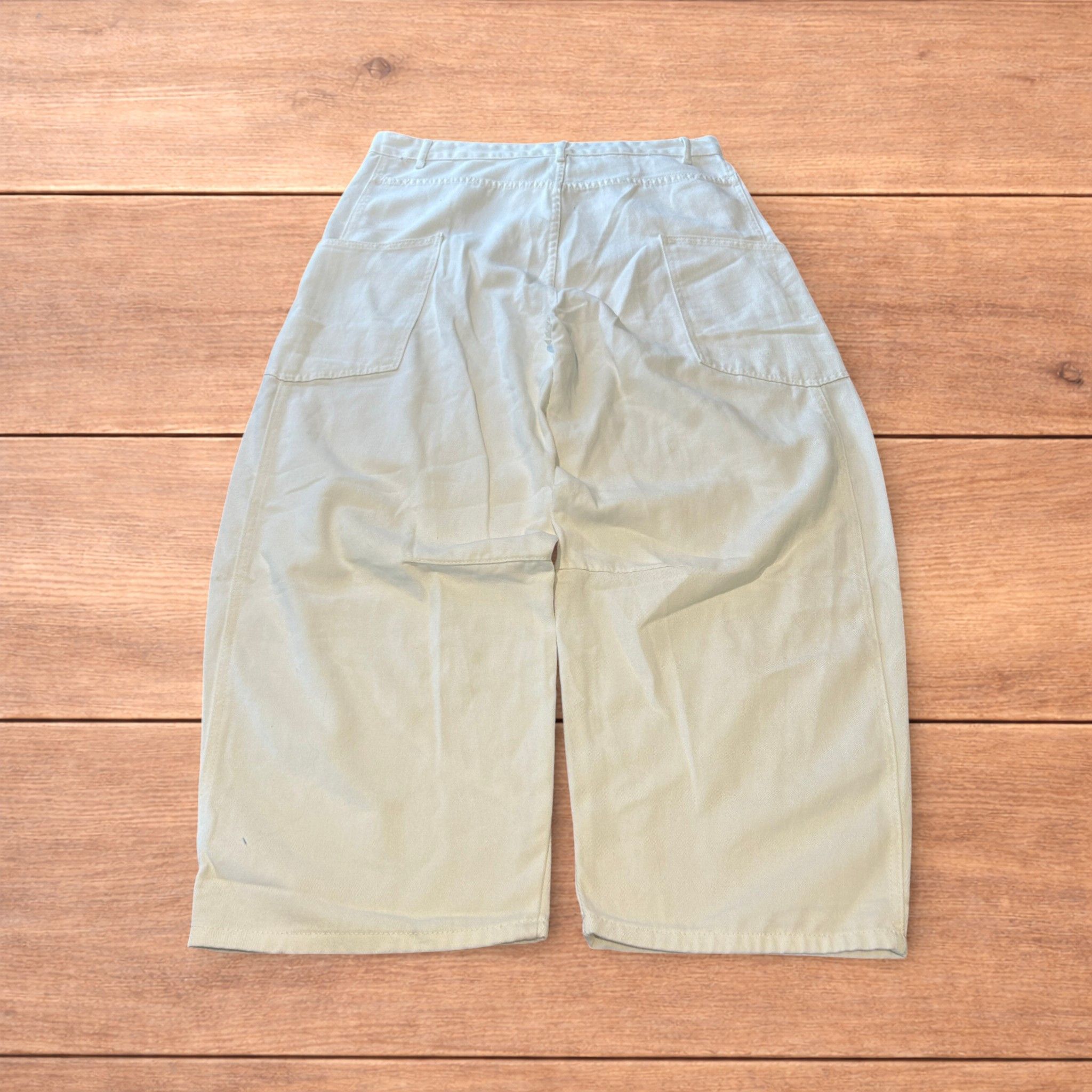 Japanese Brand Vintage style baggy wide leg skater fit jeans in white. Size US 34 / EU 50 - 2 Thumbnail