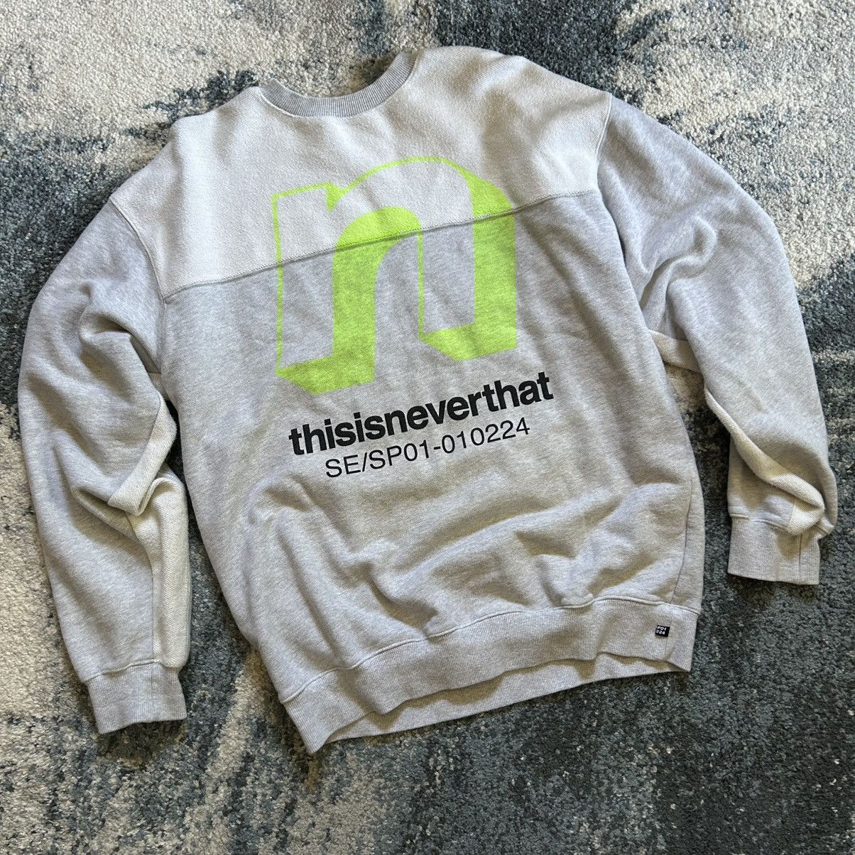 thisisneverthat 2019 SE/SP01-010224 tnt heather ash grey patchwork crewneck Size US M / EU 48-50 / 2 - 1 Thumbnail
